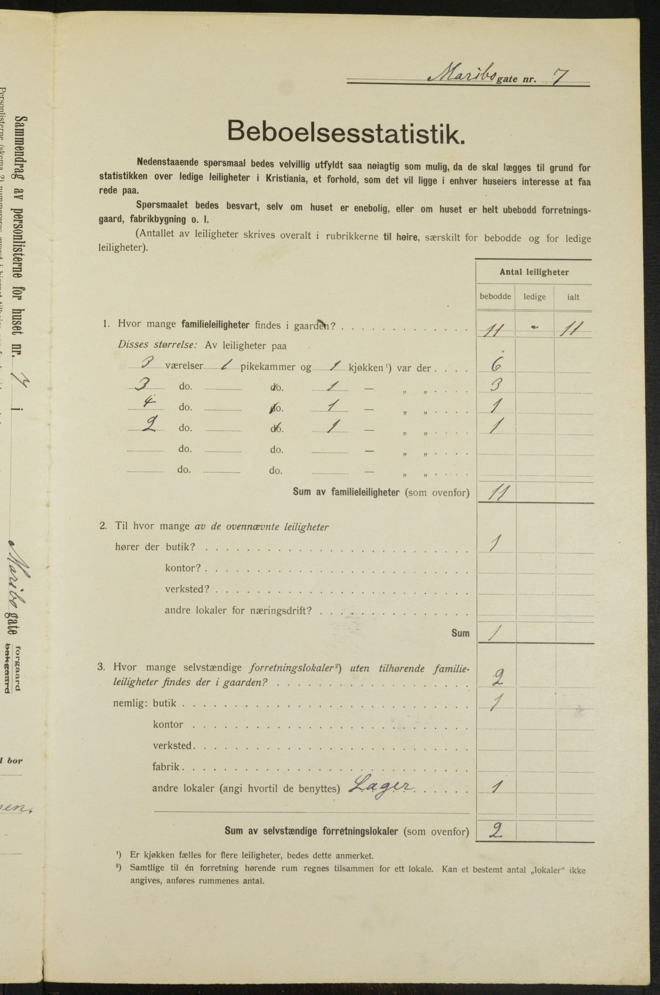 OBA, Municipal Census 1913 for Kristiania, 1913, p. 60212