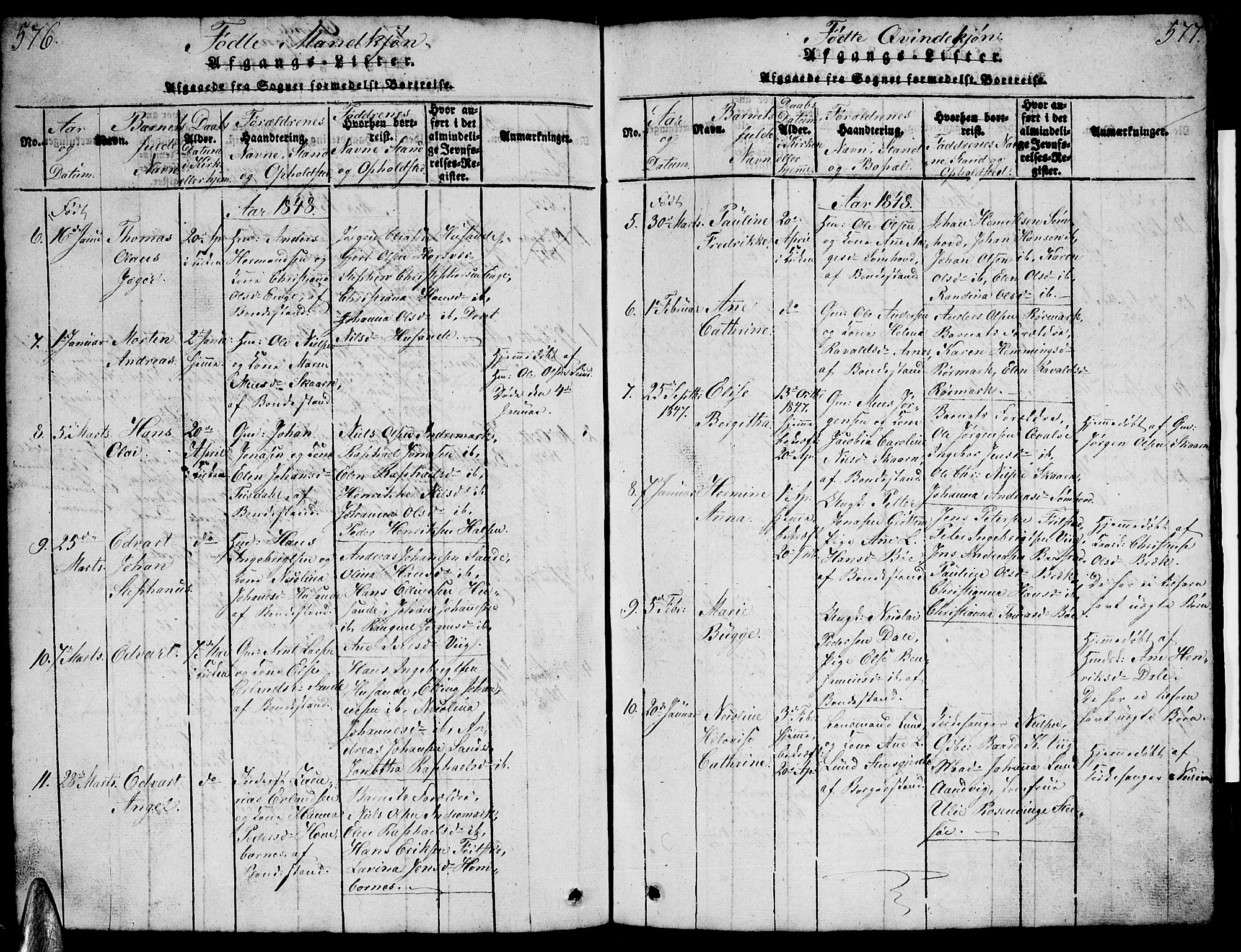 Ministerialprotokoller, klokkerbøker og fødselsregistre - Nordland, AV/SAT-A-1459/812/L0186: Parish register (copy) no. 812C04, 1820-1849, p. 576-577