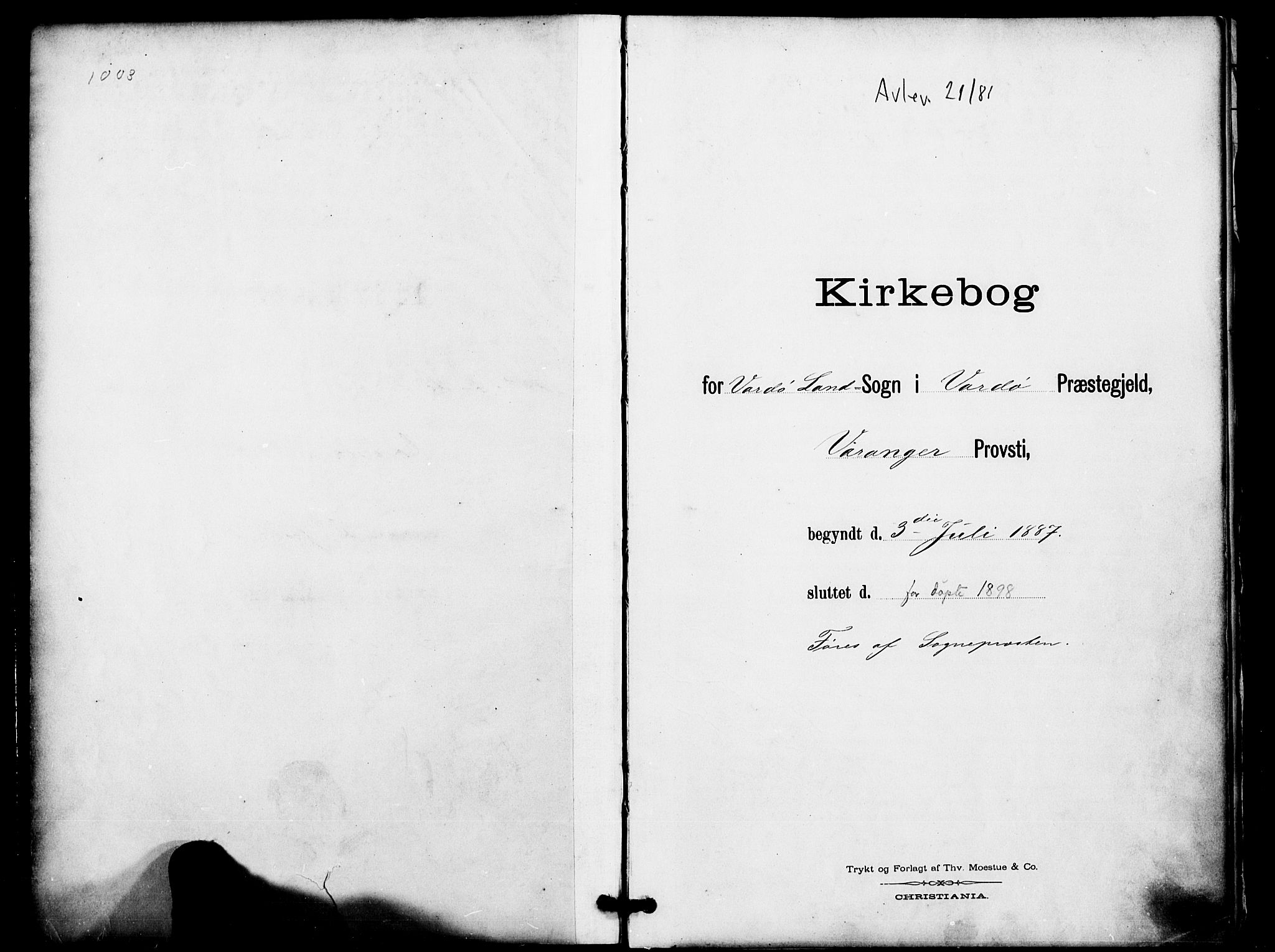 Vardø sokneprestkontor, SATØ/S-1332/H/Ha/L0009kirke: Parish register (official) no. 9, 1887-1898