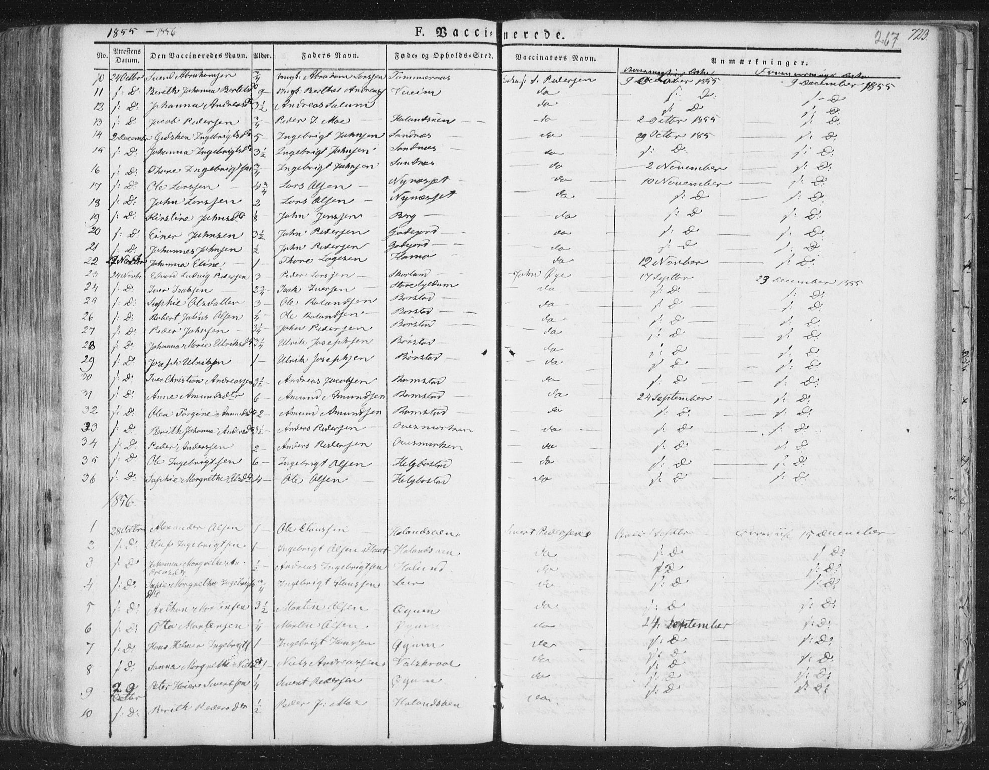 Ministerialprotokoller, klokkerbøker og fødselsregistre - Nord-Trøndelag, SAT/A-1458/758/L0513: Parish register (official) no. 758A02 /1, 1839-1868, p. 267