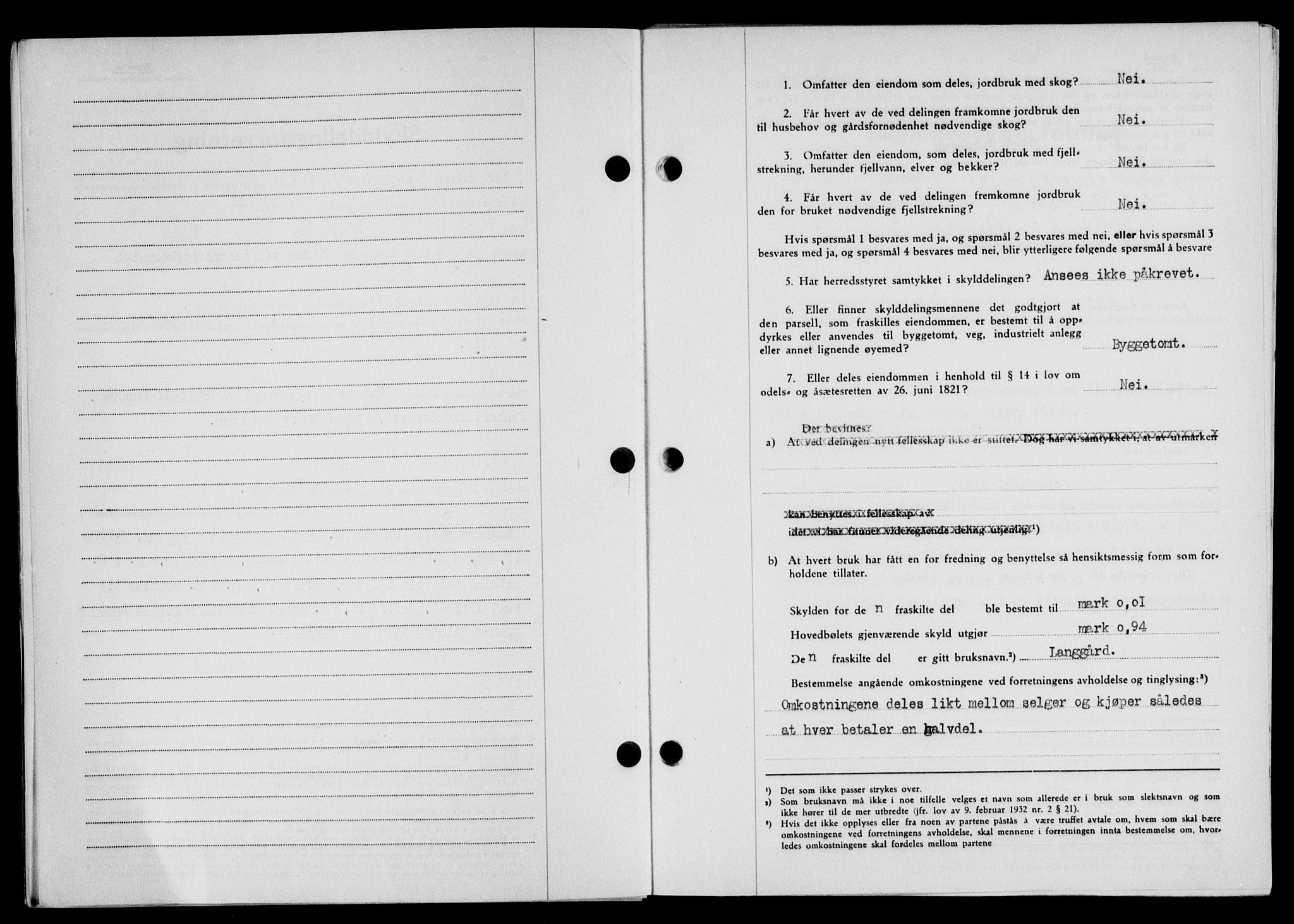 Lofoten sorenskriveri, SAT/A-0017/1/2/2C/L0021a: Mortgage book no. 21a, 1949-1949, Diary no: : 2320/1949