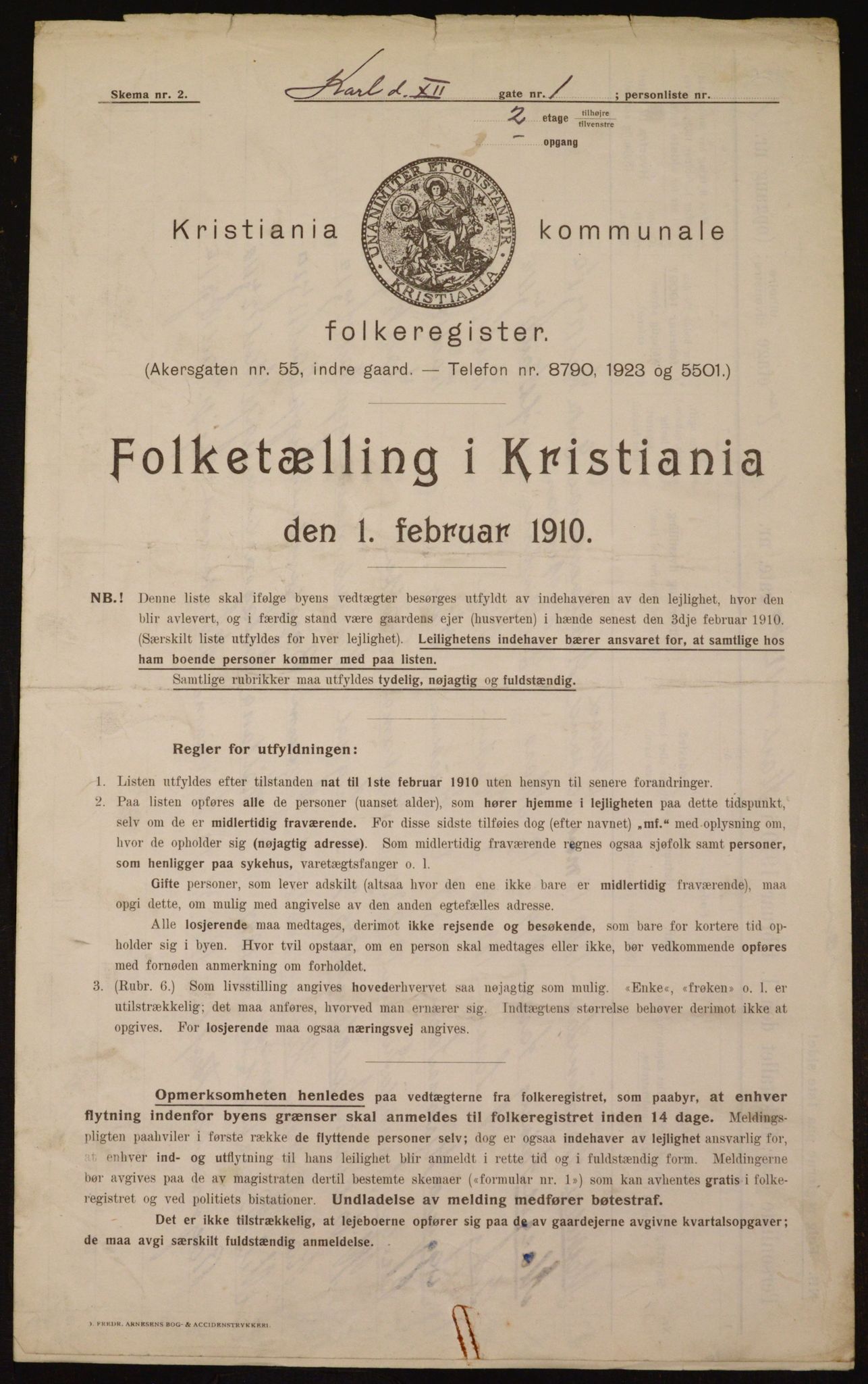 OBA, Municipal Census 1910 for Kristiania, 1910, p. 46856