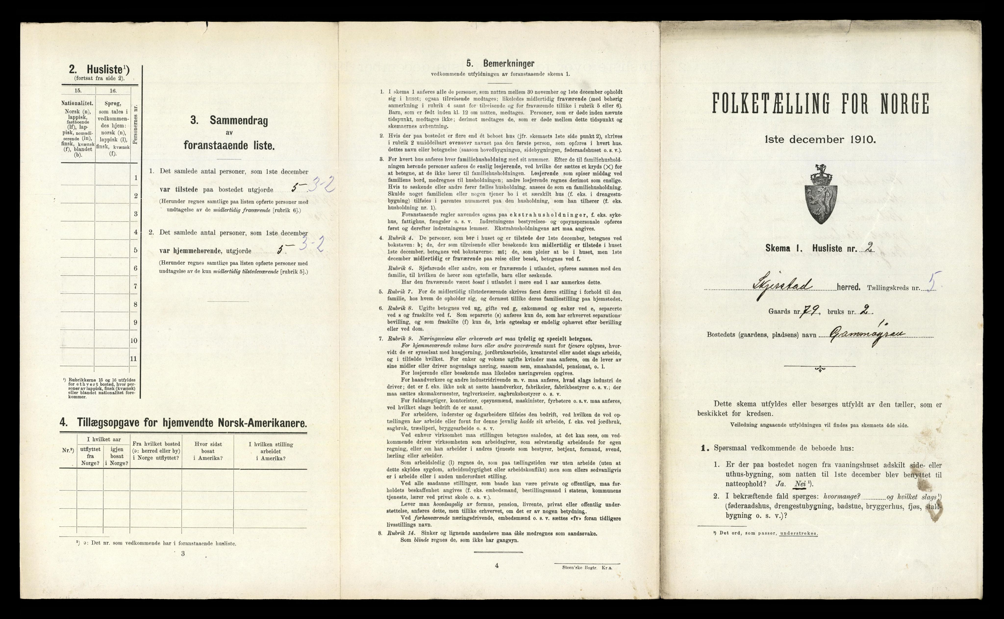 RA, 1910 census for Skjerstad, 1910, p. 1111