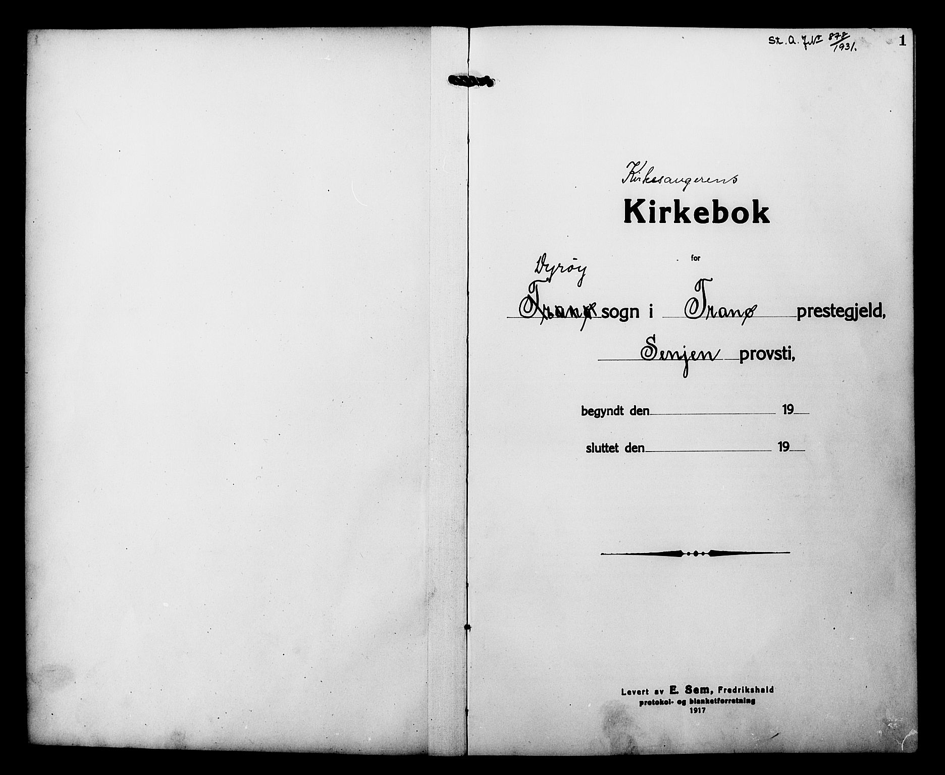 Tranøy sokneprestkontor, SATØ/S-1313/I/Ia/Iab/L0015klokker: Parish register (copy) no. 15, 1918-1930, p. 1