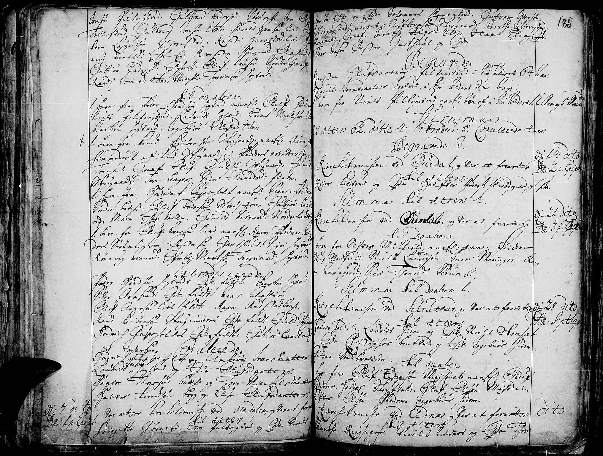 Aurdal prestekontor, AV/SAH-PREST-126/H/Ha/Haa/L0001: Parish register (official) no. 1-3, 1692-1730, p. 185