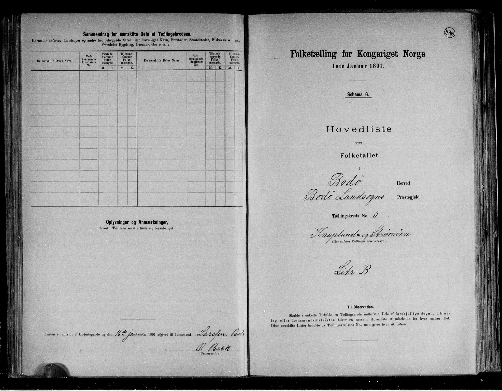 RA, 1891 census for 1843 Bodø, 1891, p. 18