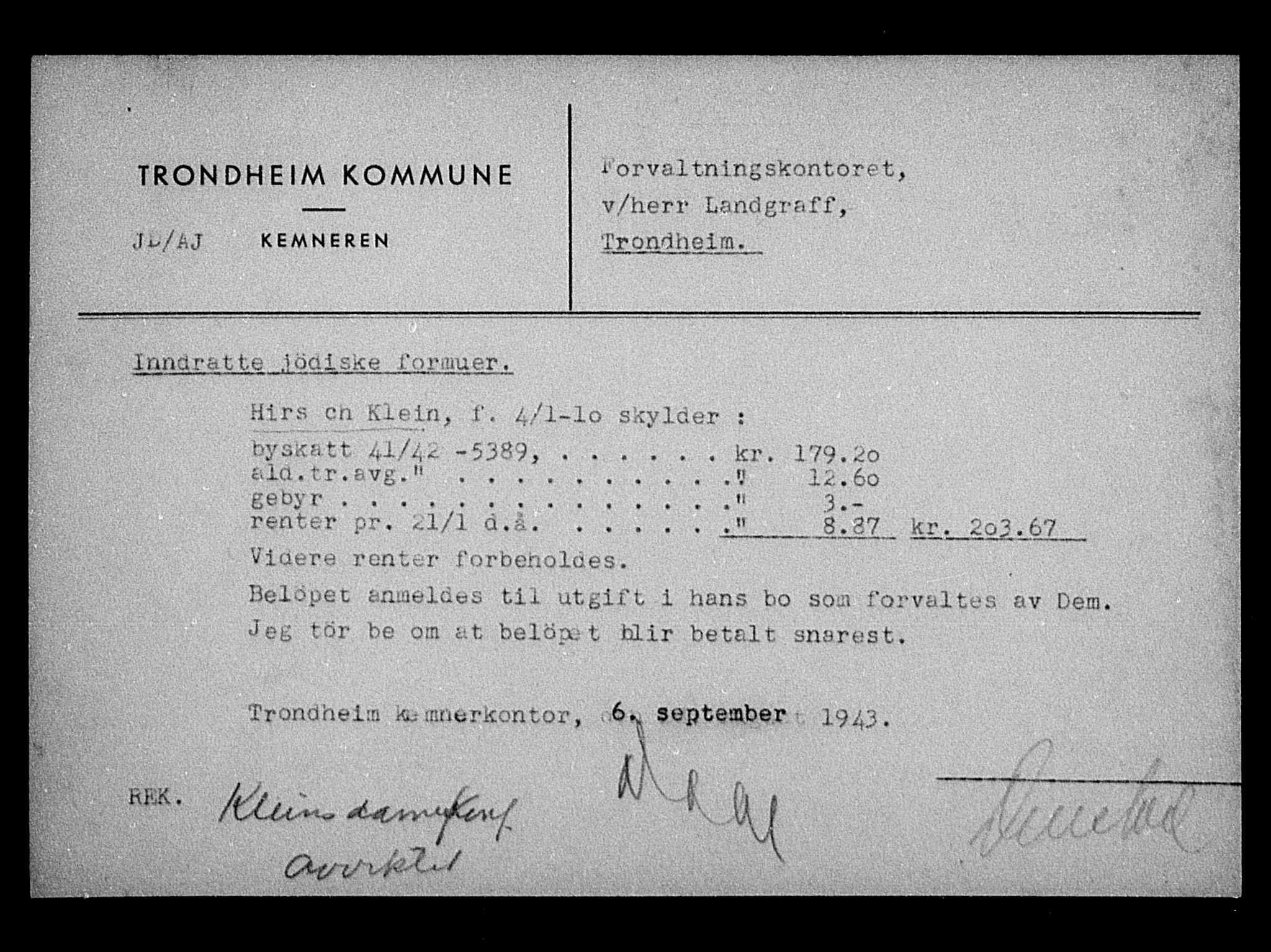 Justisdepartementet, Tilbakeføringskontoret for inndratte formuer, AV/RA-S-1564/H/Hc/Hca/L0901: --, 1945-1947, p. 609