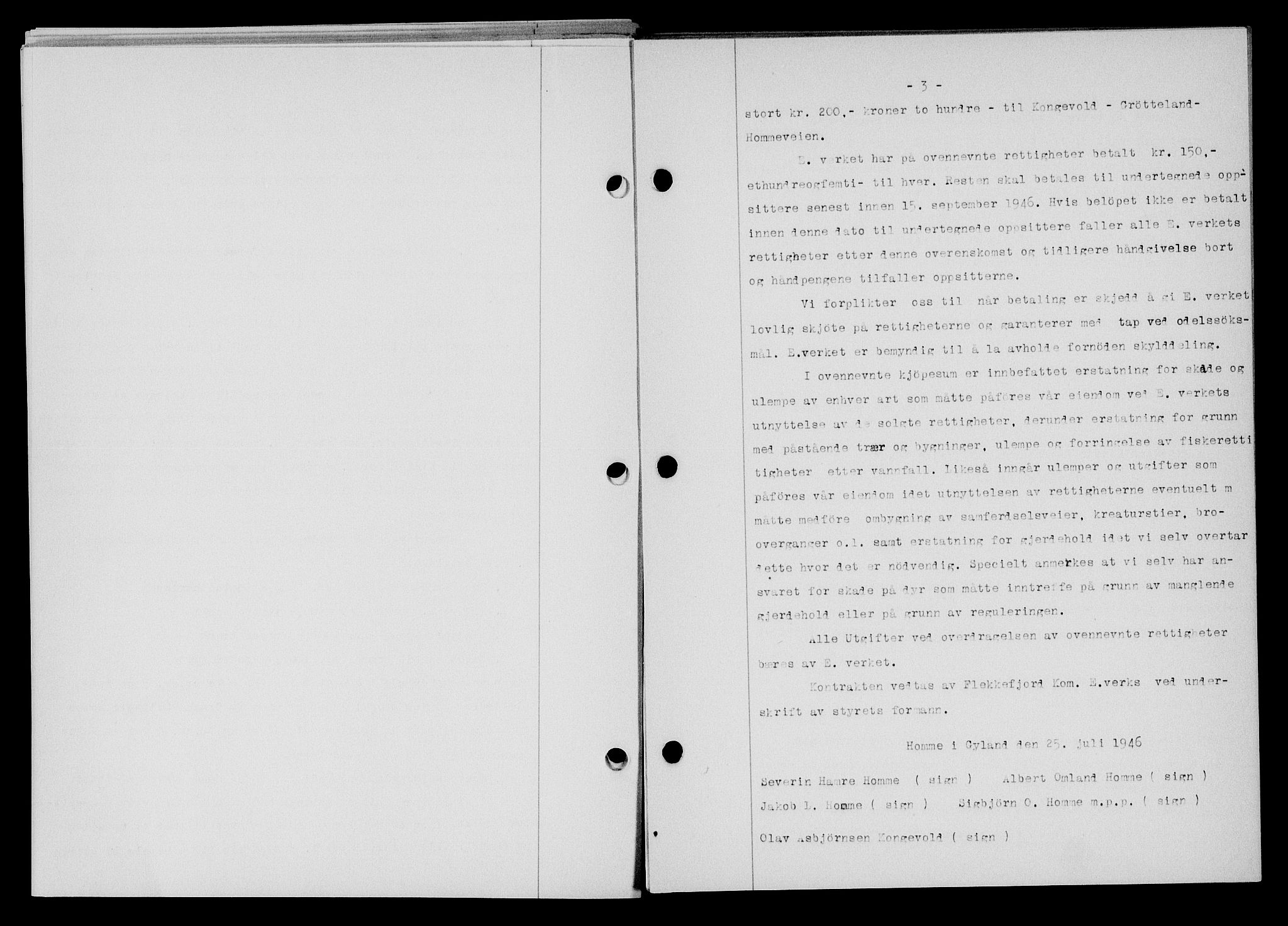 Flekkefjord sorenskriveri, SAK/1221-0001/G/Gb/Gba/L0061: Mortgage book no. A-9, 1946-1947, Diary no: : 847/1946