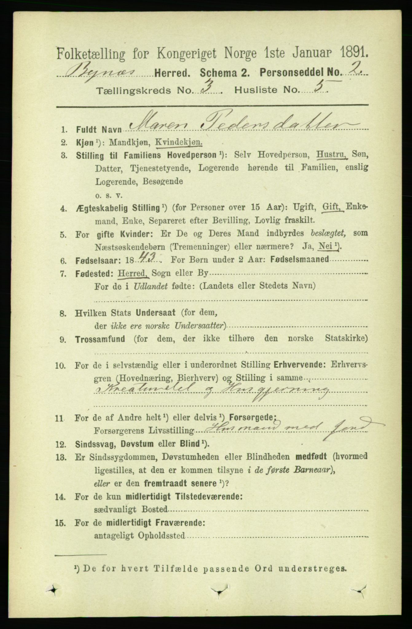 RA, 1891 census for 1655 Byneset, 1891, p. 1311