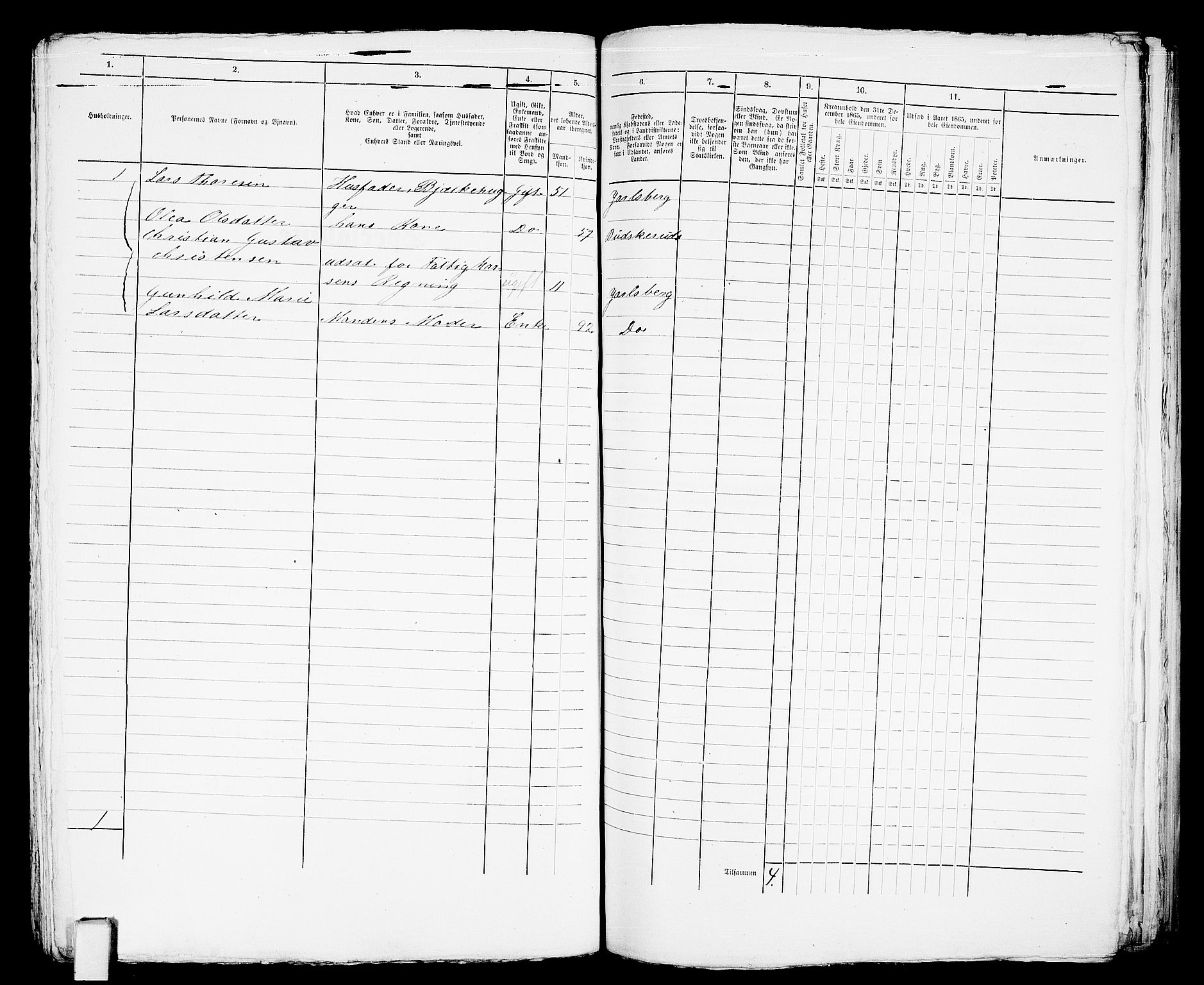 RA, 1865 census for Botne/Holmestrand, 1865, p. 289