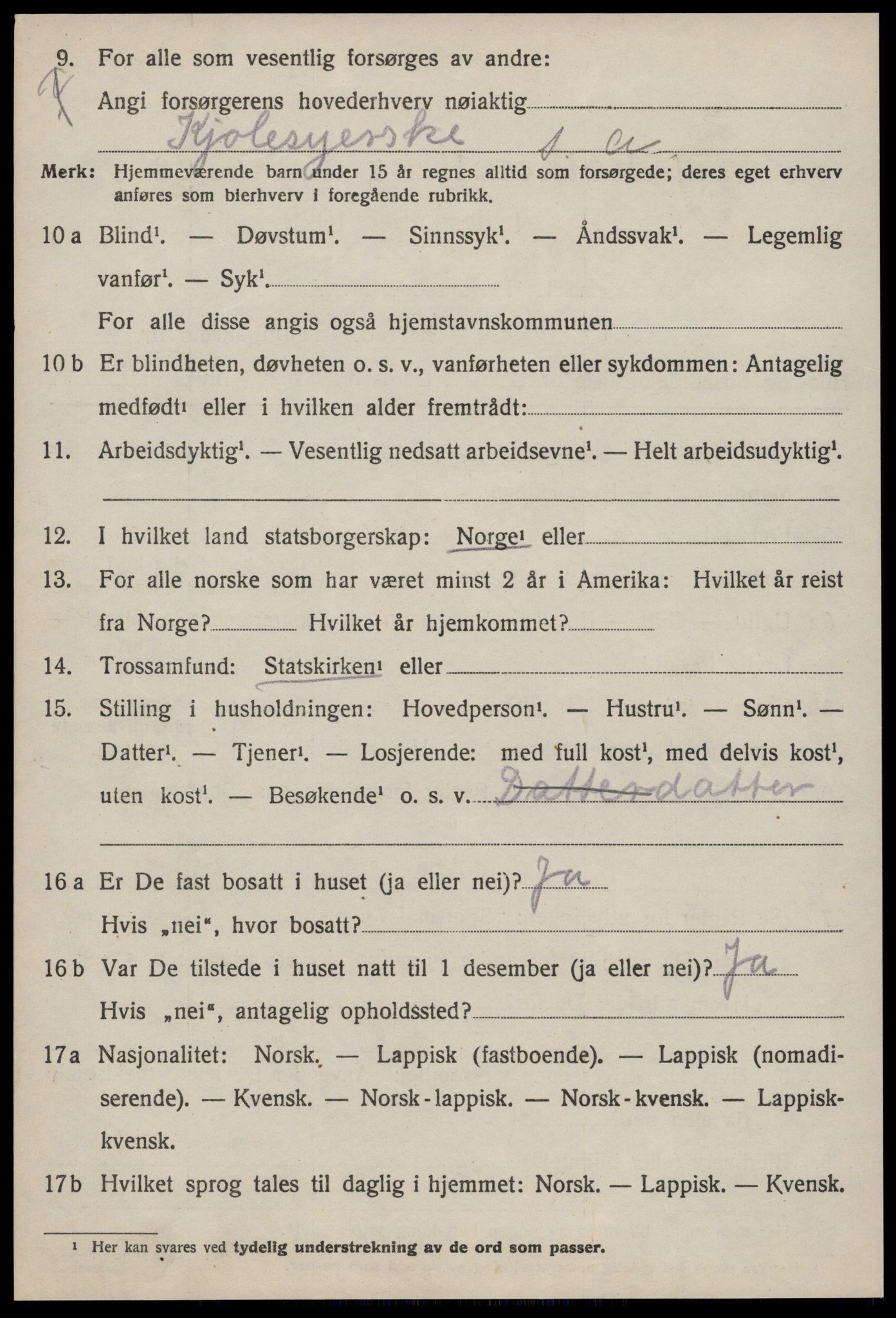 SAT, 1920 census for Orkanger, 1920, p. 1736