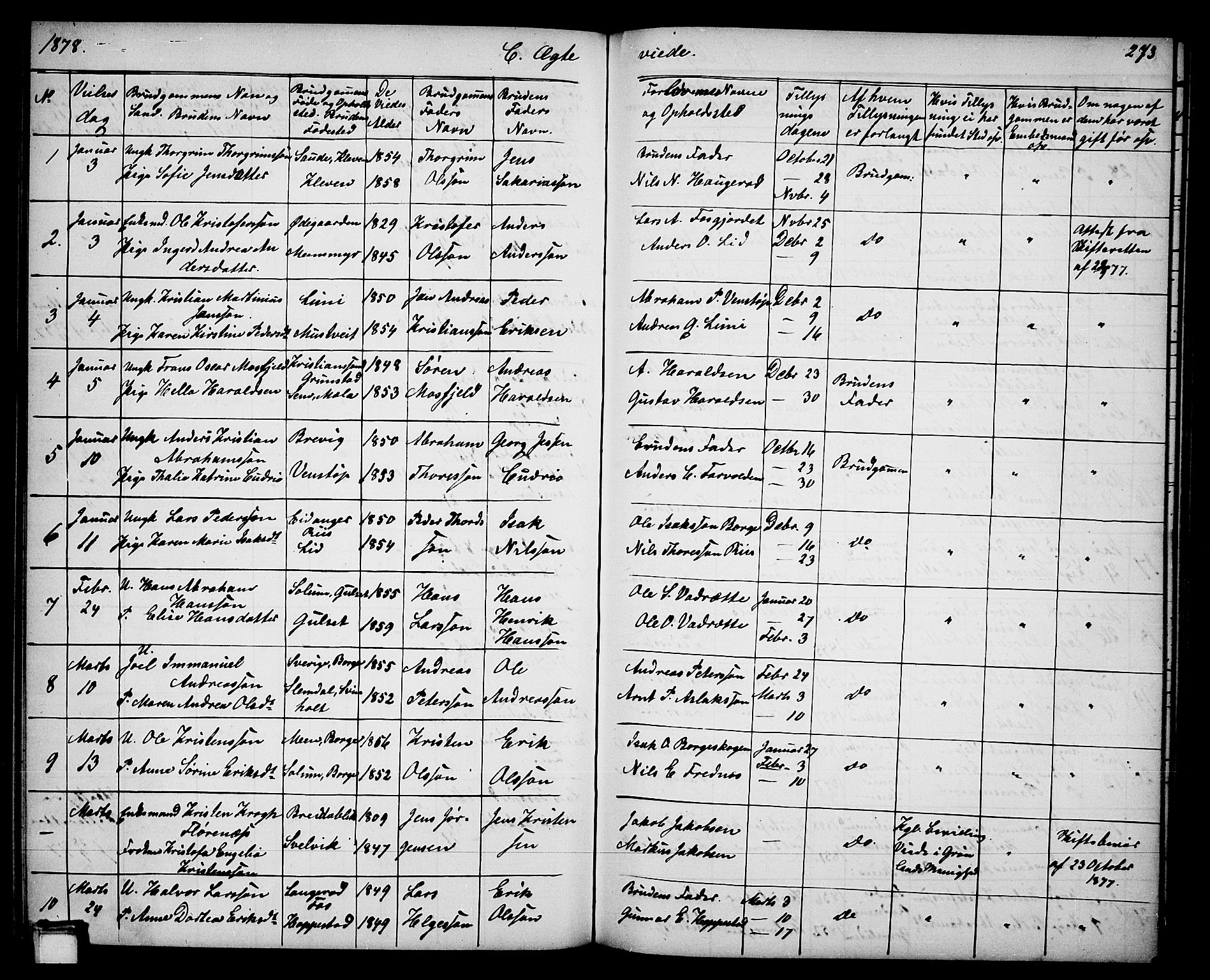 Gjerpen kirkebøker, SAKO/A-265/G/Ga/L0001: Parish register (copy) no. I 1, 1864-1882, p. 273