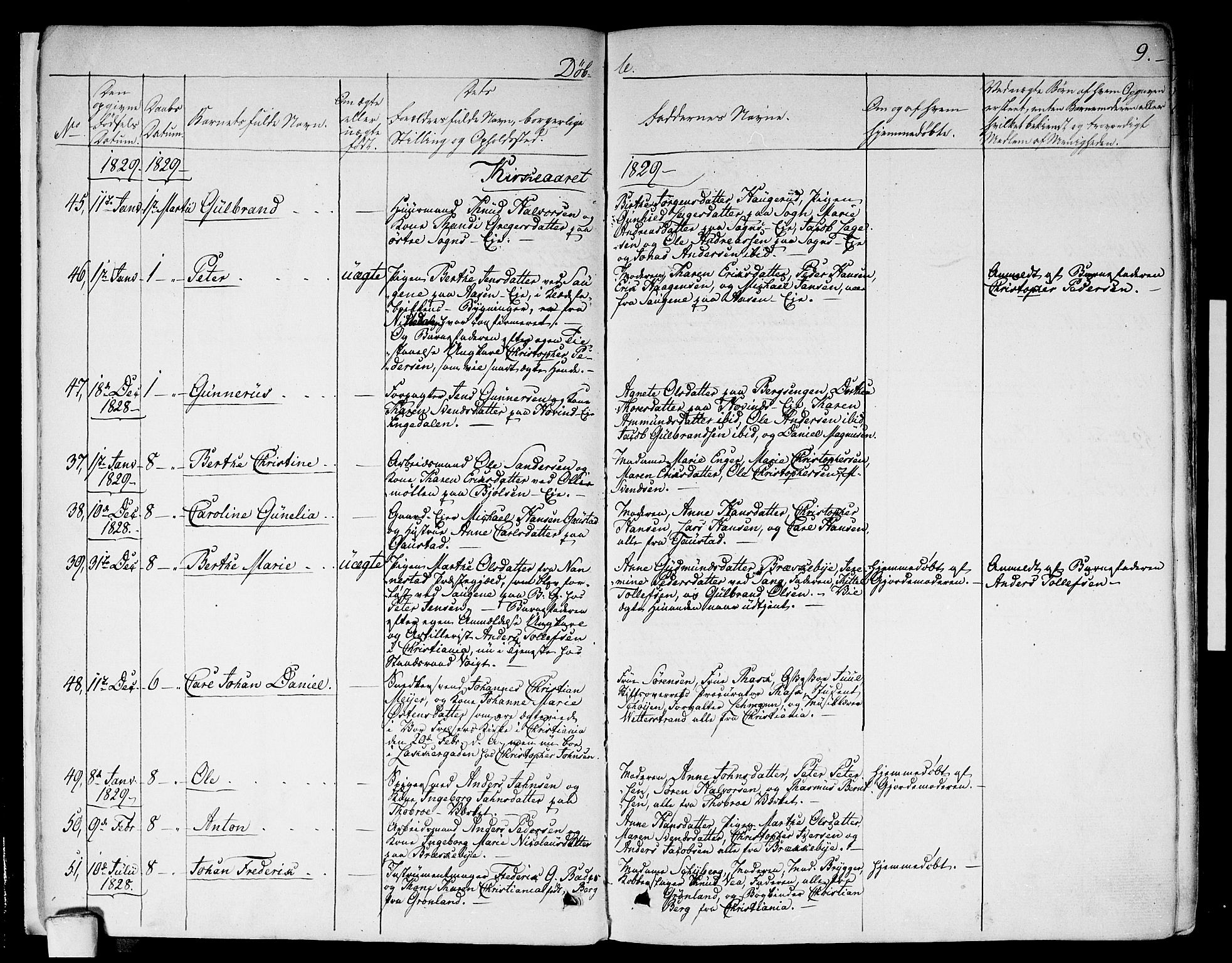 Aker prestekontor kirkebøker, AV/SAO-A-10861/F/L0013: Parish register (official) no. 13, 1828-1837, p. 9