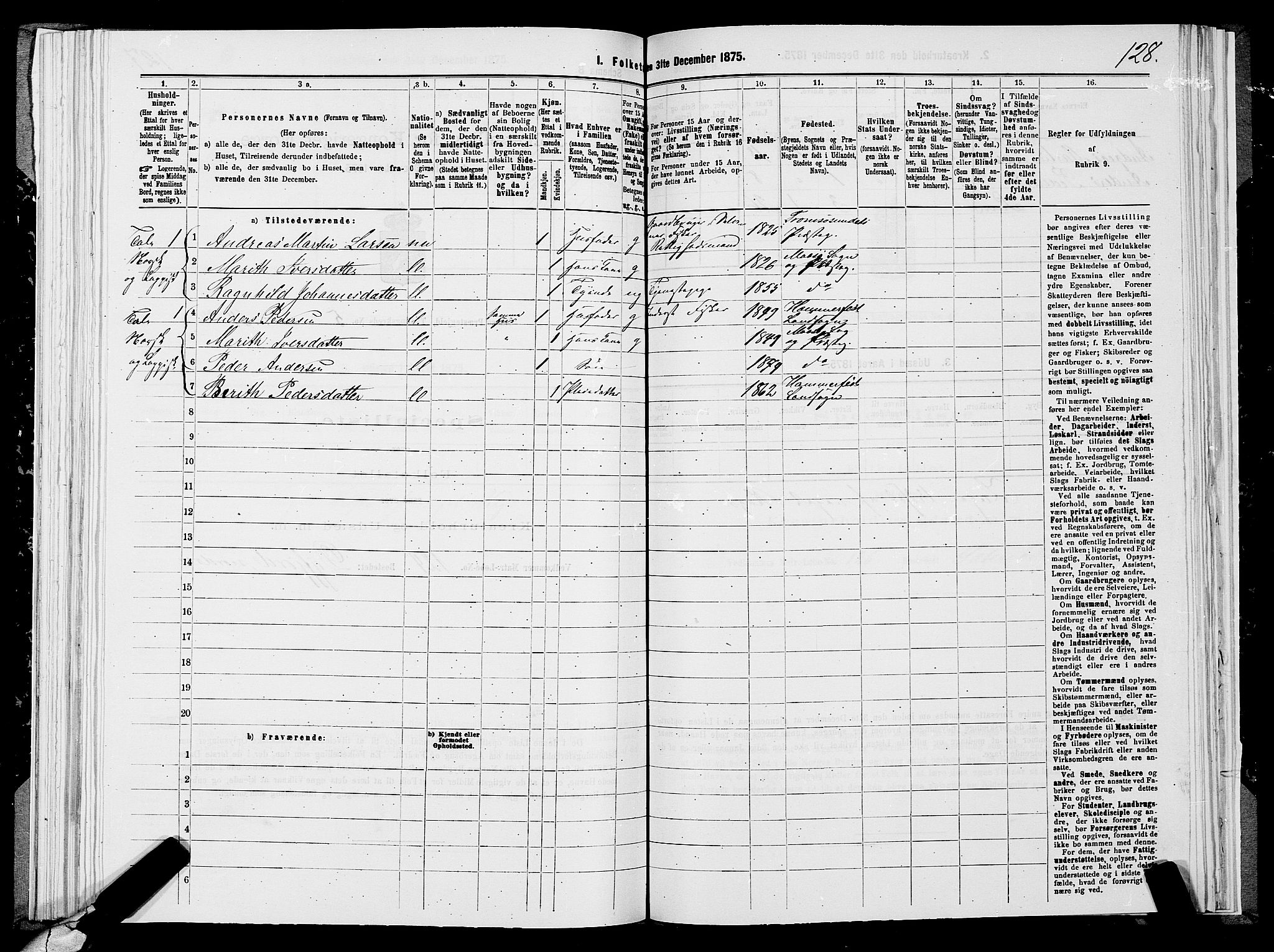 SATØ, 1875 census for 2018P Måsøy, 1875, p. 1128