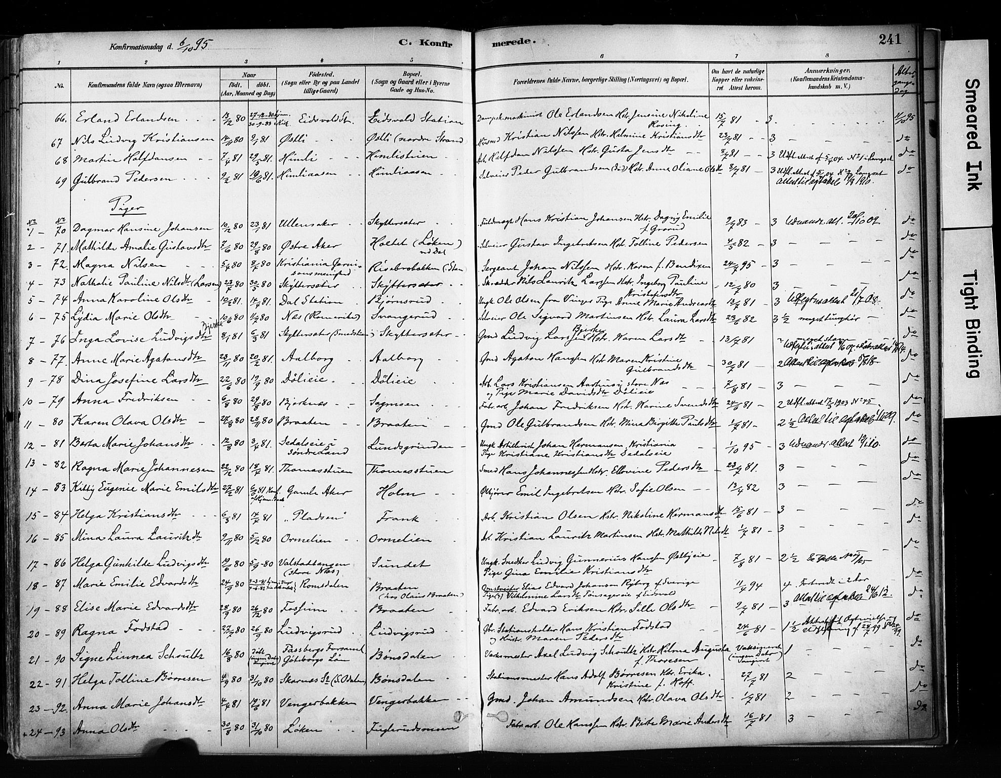 Eidsvoll prestekontor Kirkebøker, AV/SAO-A-10888/F/Fa/L0002: Parish register (official) no. I 2, 1882-1895, p. 241