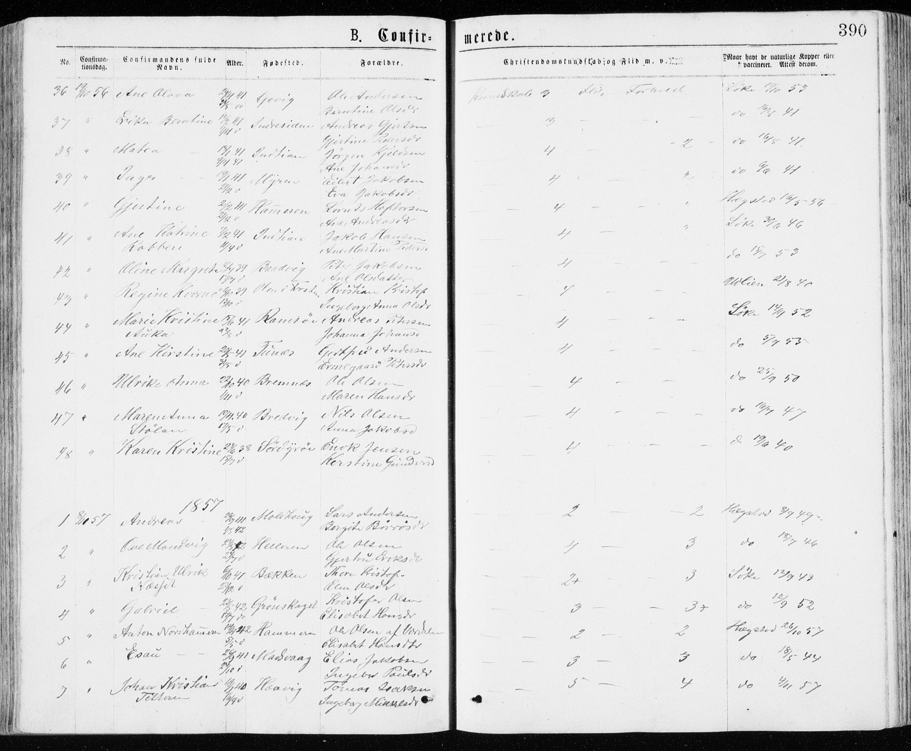 Ministerialprotokoller, klokkerbøker og fødselsregistre - Sør-Trøndelag, SAT/A-1456/640/L0576: Parish register (official) no. 640A01, 1846-1876, p. 390