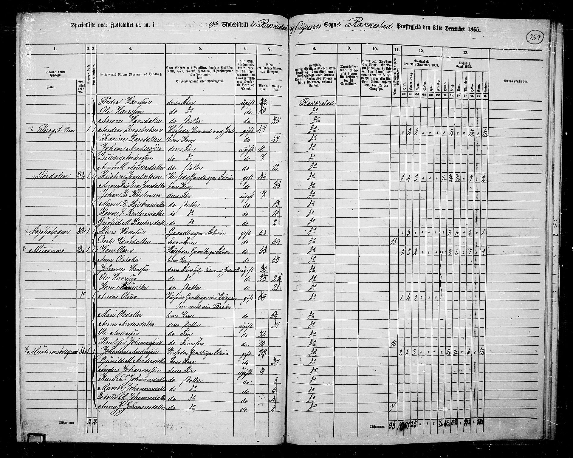 RA, 1865 census for Rakkestad, 1865, p. 248