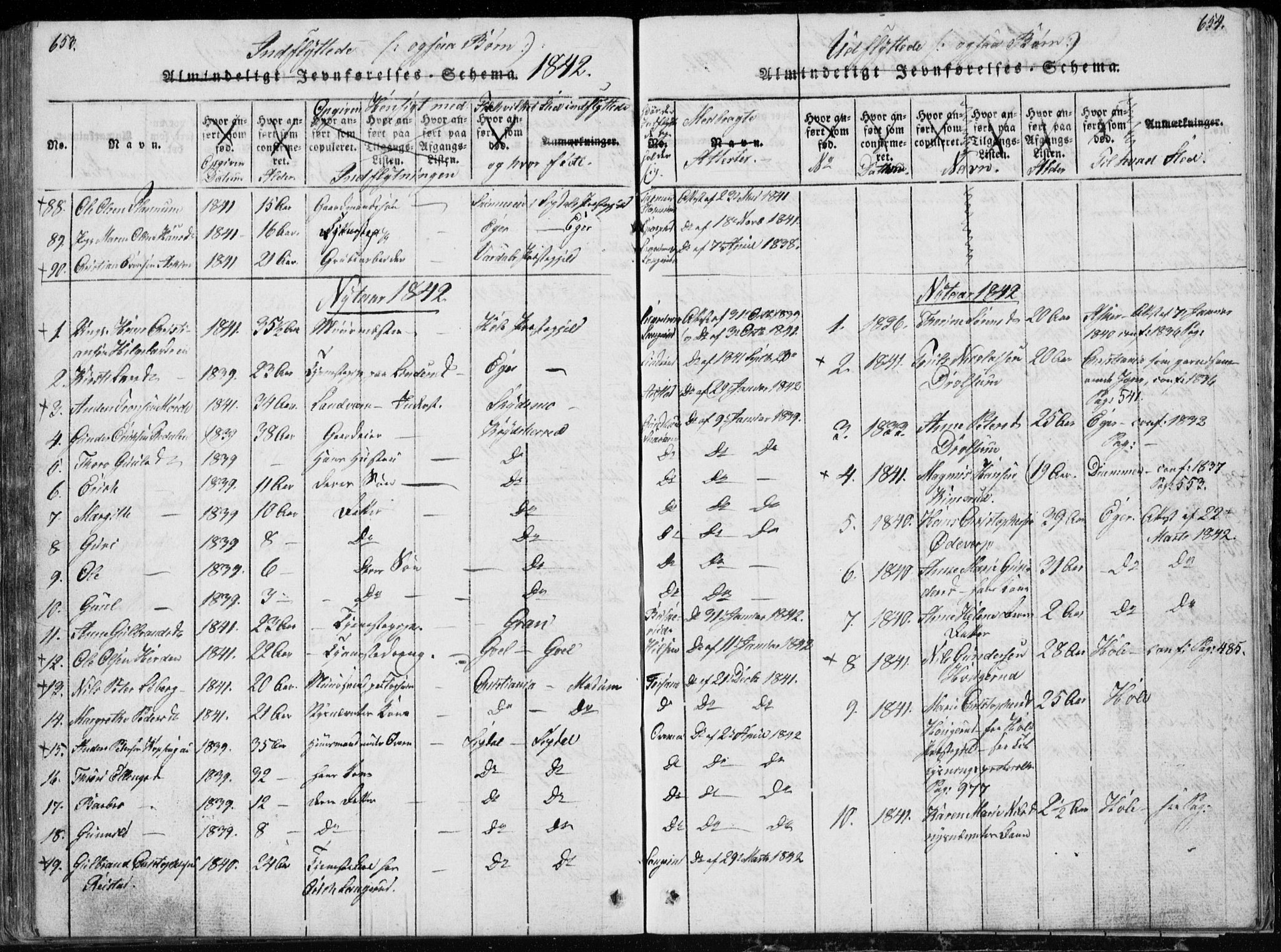 Modum kirkebøker, AV/SAKO-A-234/G/Ga/L0002: Parish register (copy) no. I 2, 1824-1832, p. 653-654