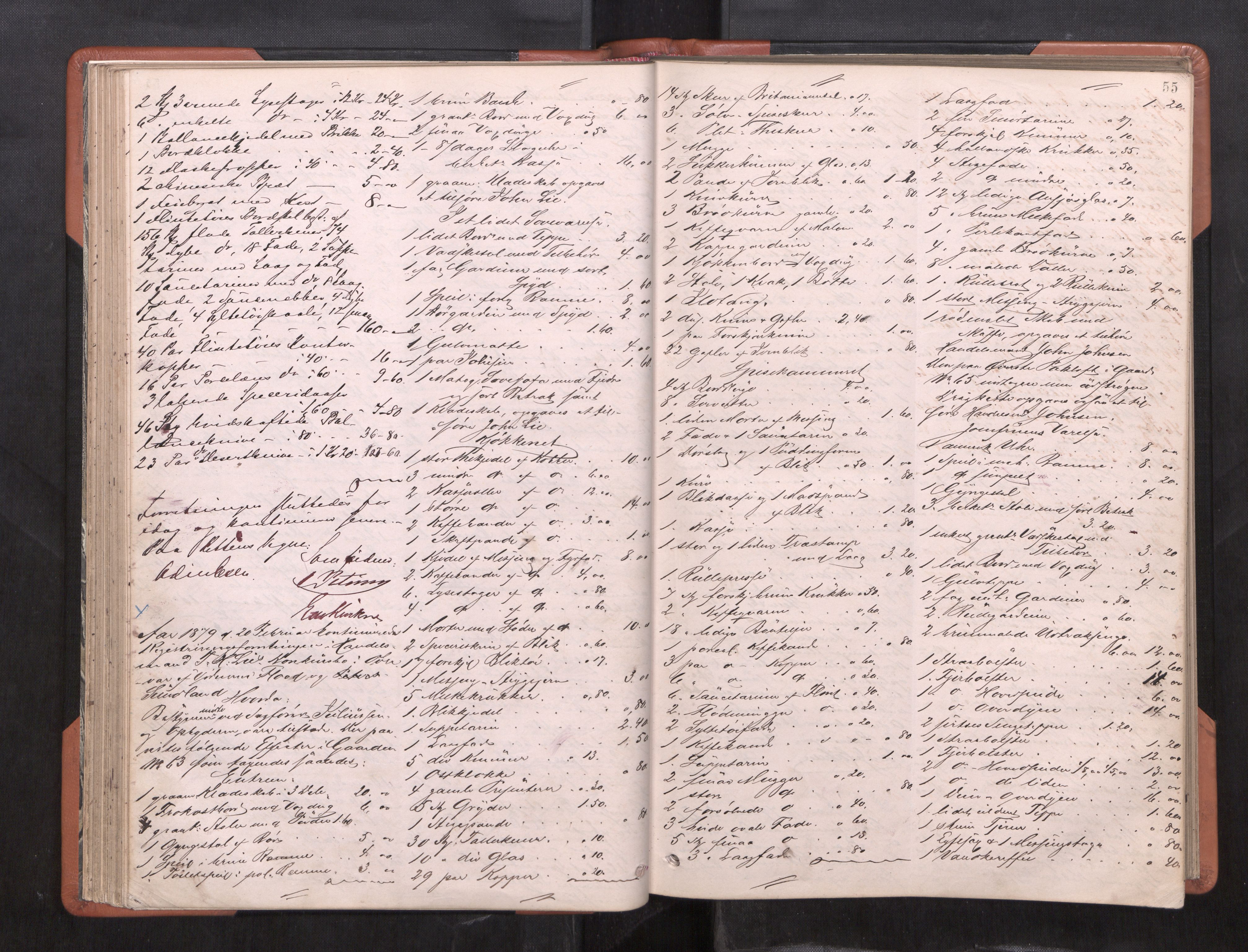 Trondheim byfogd, AV/SAT-A-0003/1/3/3C/L0009: Skifteregistreringsprotokoll (u/ register), 1878-1885, p. 55