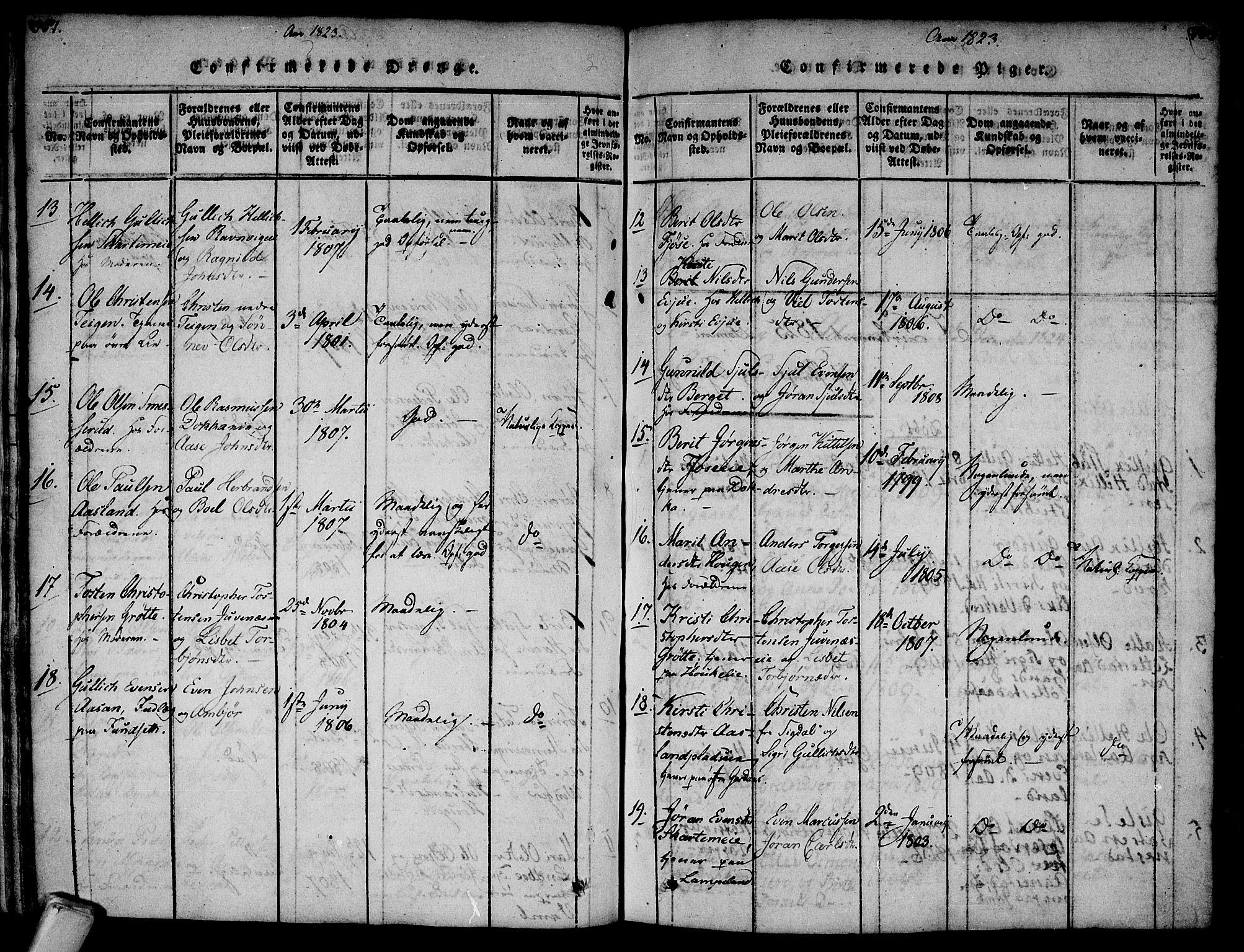 Flesberg kirkebøker, AV/SAKO-A-18/F/Fa/L0005: Parish register (official) no. I 5, 1816-1834, p. 507-508