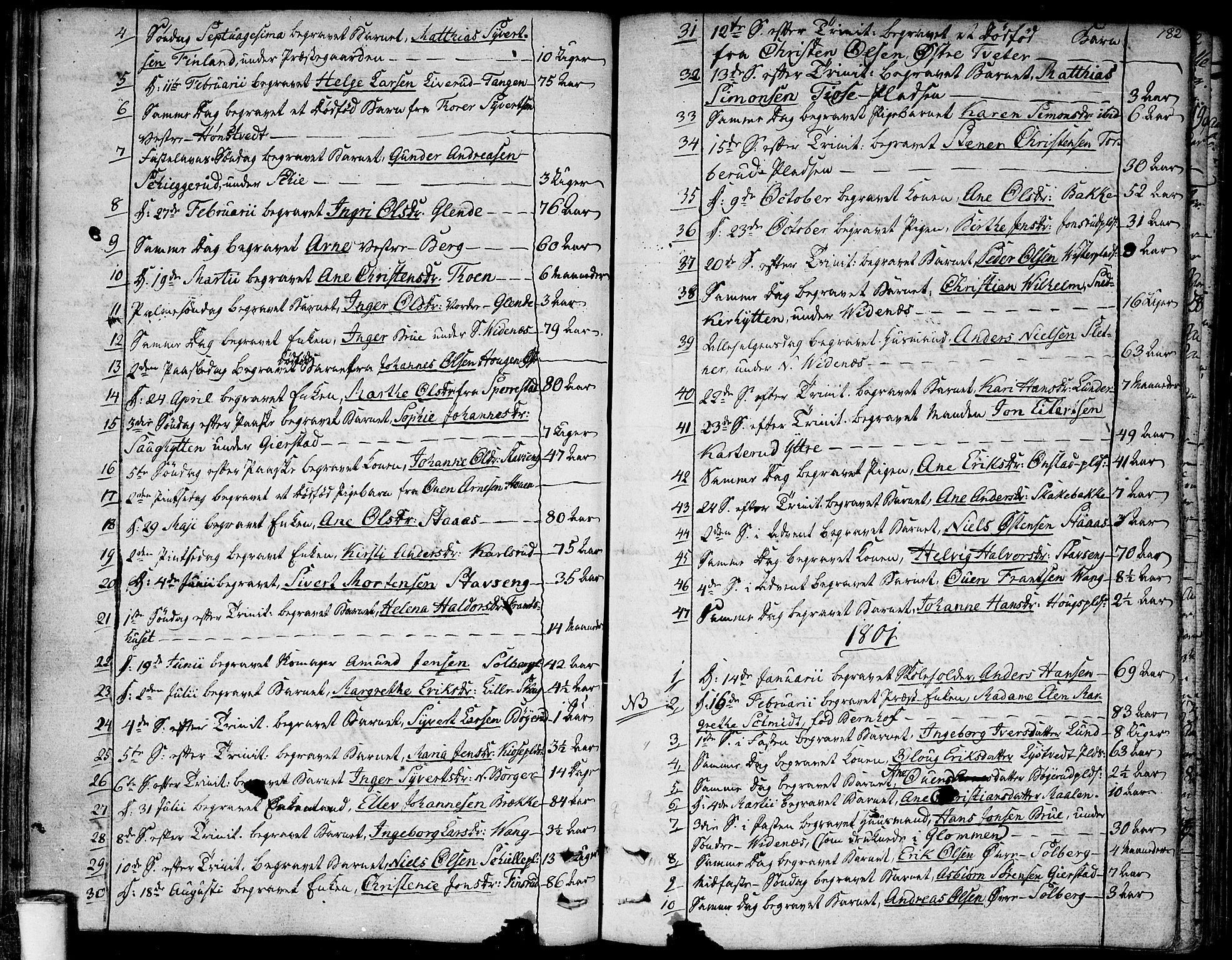 Skiptvet prestekontor Kirkebøker, SAO/A-20009/F/Fa/L0004: Parish register (official) no. 4, 1794-1814, p. 182