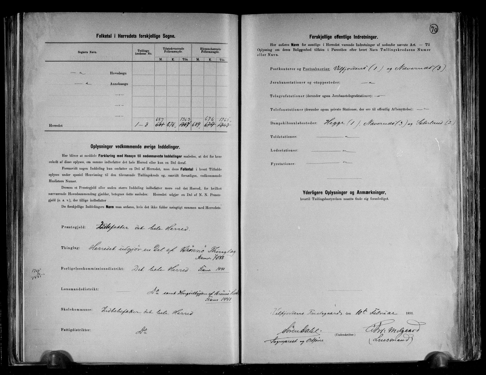 RA, 1891 census for 1813 Velfjord, 1891, p. 3