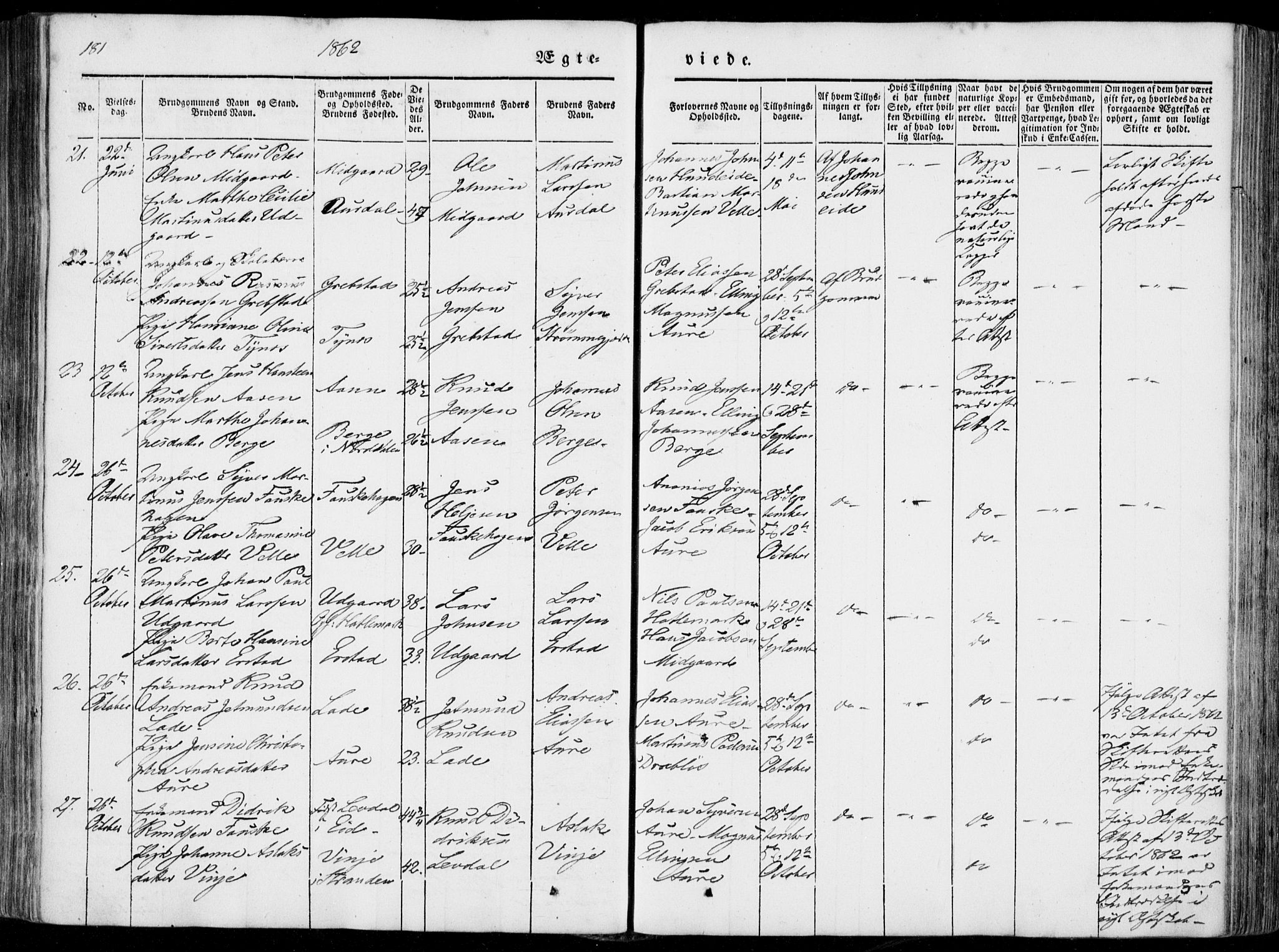 Ministerialprotokoller, klokkerbøker og fødselsregistre - Møre og Romsdal, AV/SAT-A-1454/522/L0313: Parish register (official) no. 522A08, 1852-1862, p. 181