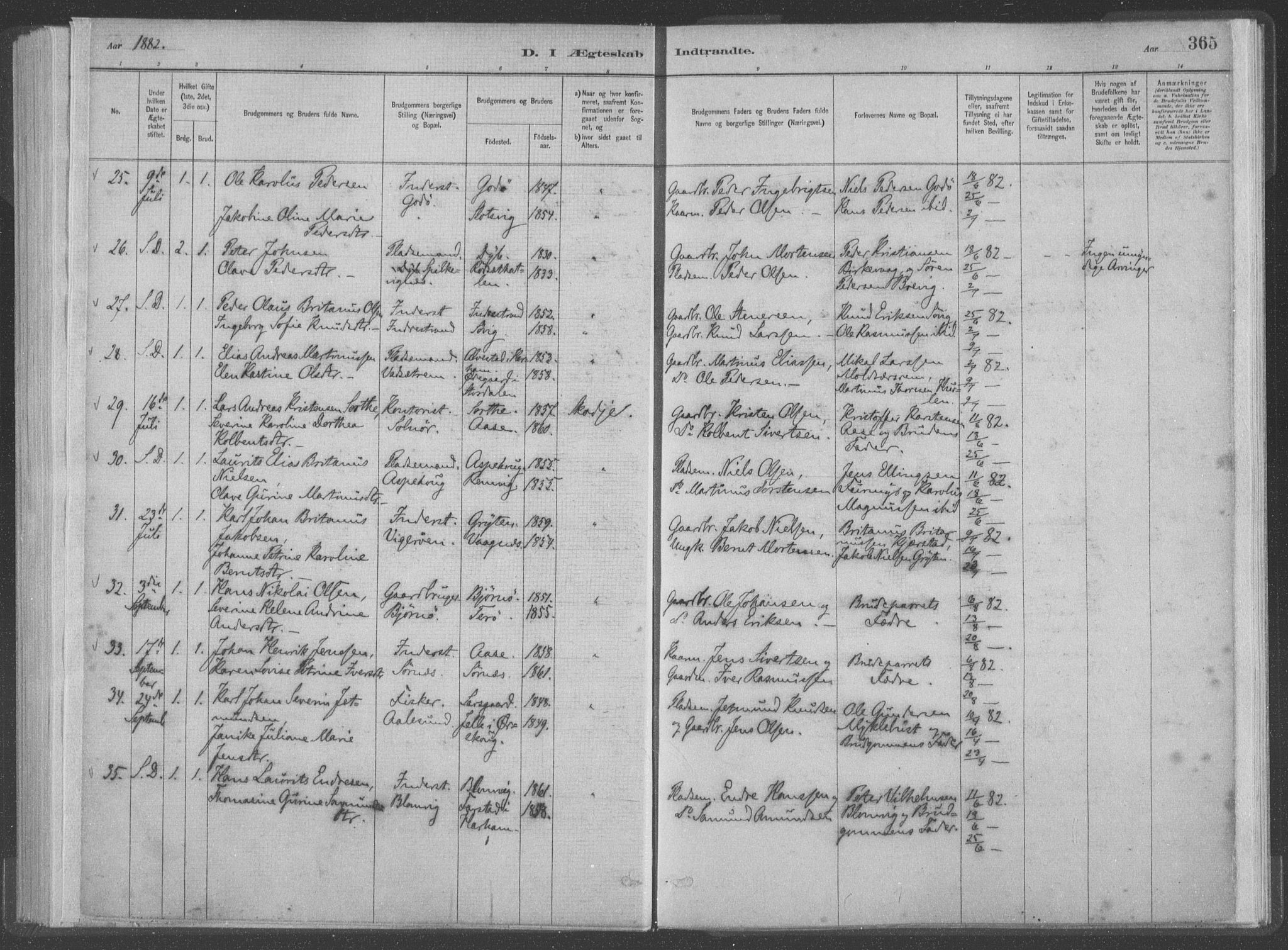 Ministerialprotokoller, klokkerbøker og fødselsregistre - Møre og Romsdal, SAT/A-1454/528/L0402: Parish register (official) no. 528A12II, 1880-1903, p. 365