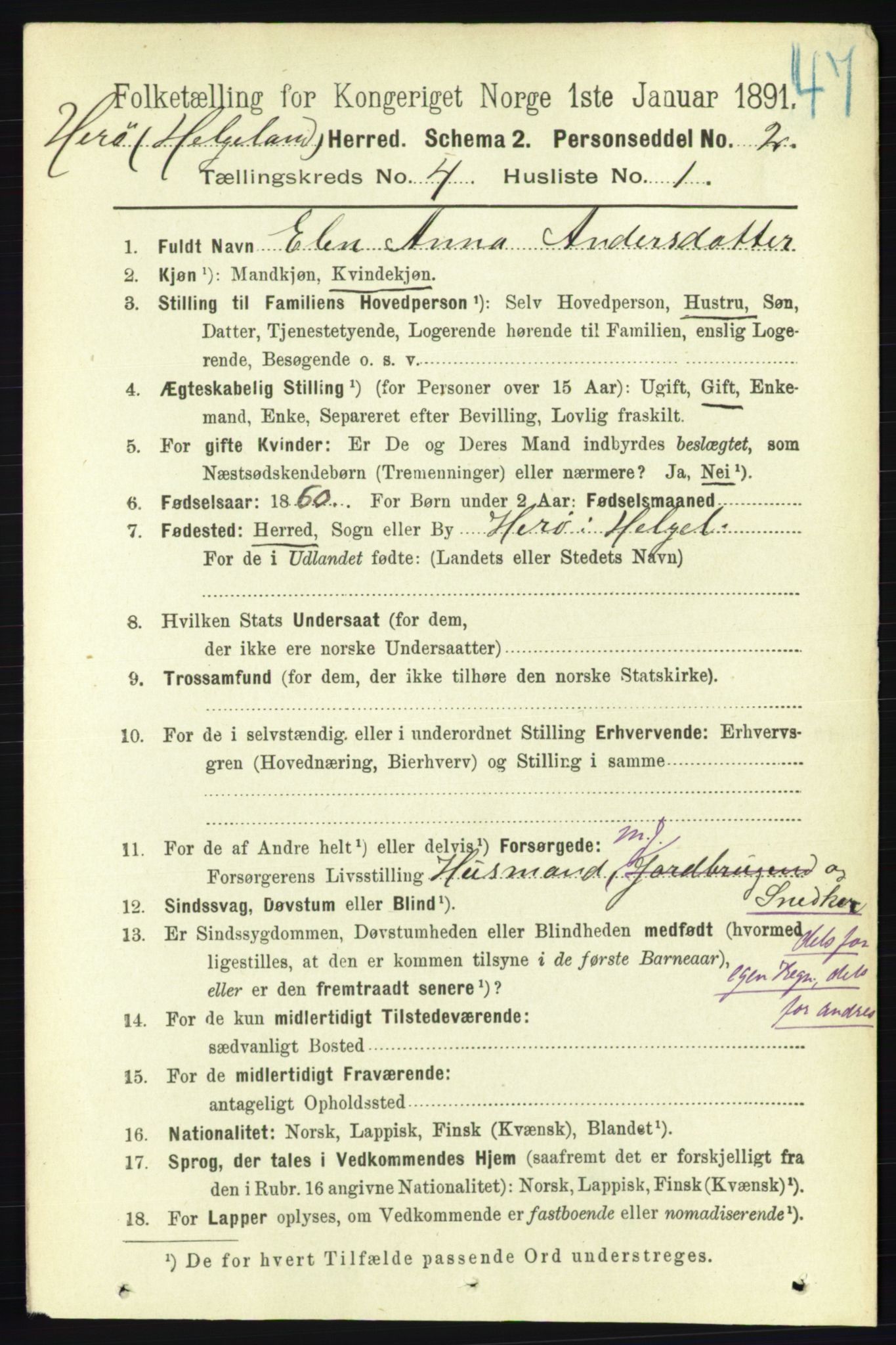 RA, 1891 census for 1818 Herøy, 1891, p. 923