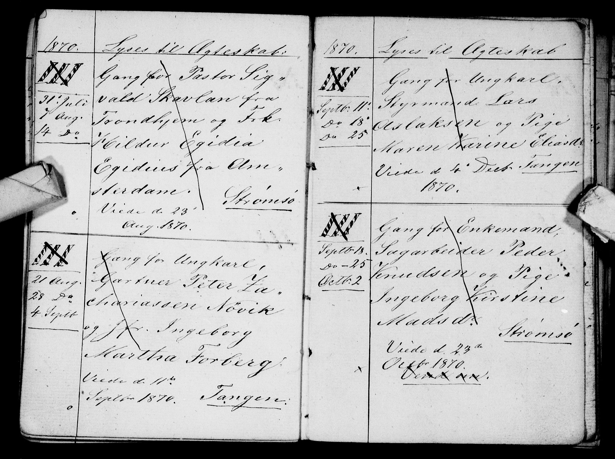 Strømsø kirkebøker, AV/SAKO-A-246/H/Ha/L0003: Banns register no. 3, 1866-1874