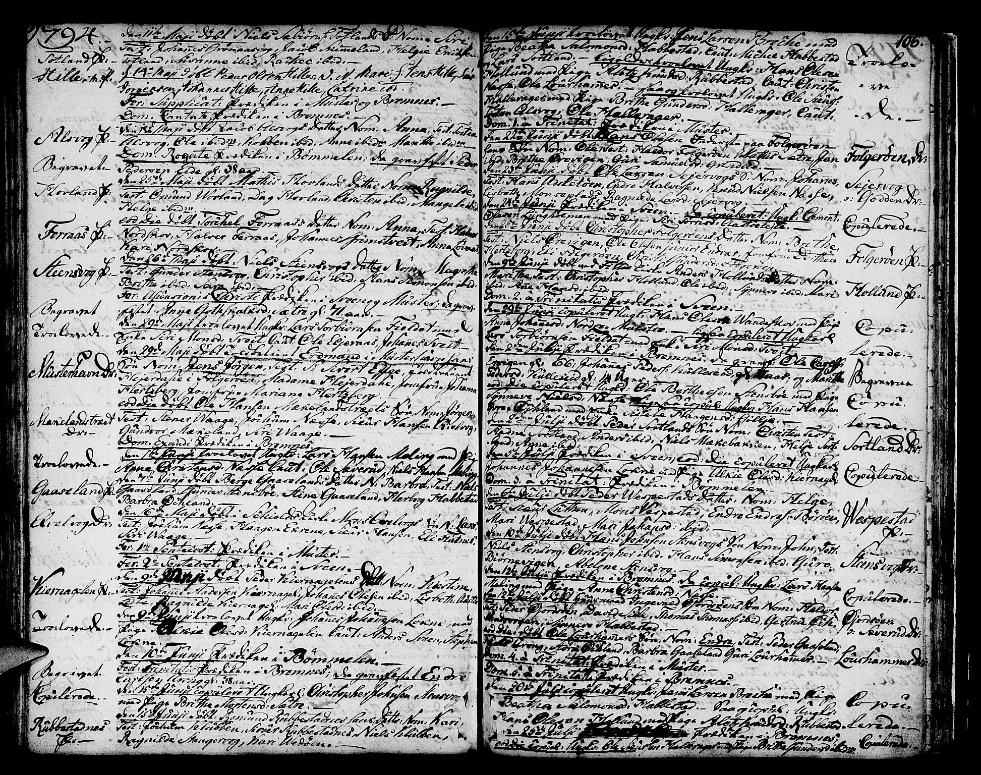 Finnås sokneprestembete, AV/SAB-A-99925/H/Ha/Haa/Haaa/L0003: Parish register (official) no. A 3, 1765-1803, p. 106