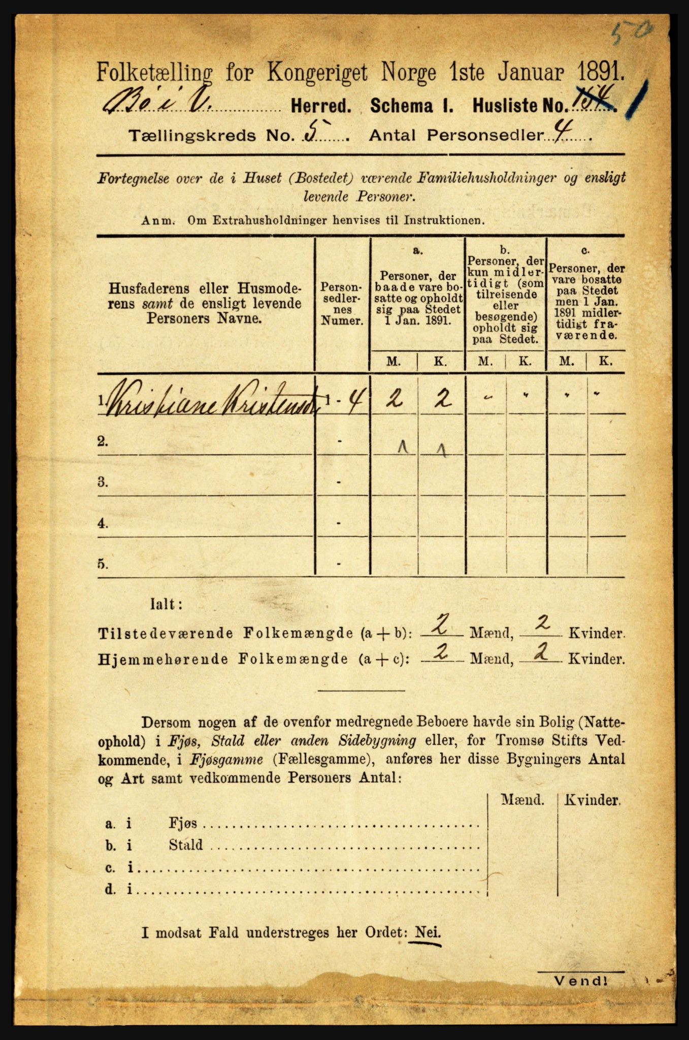 RA, 1891 census for 1867 Bø, 1891, p. 1932