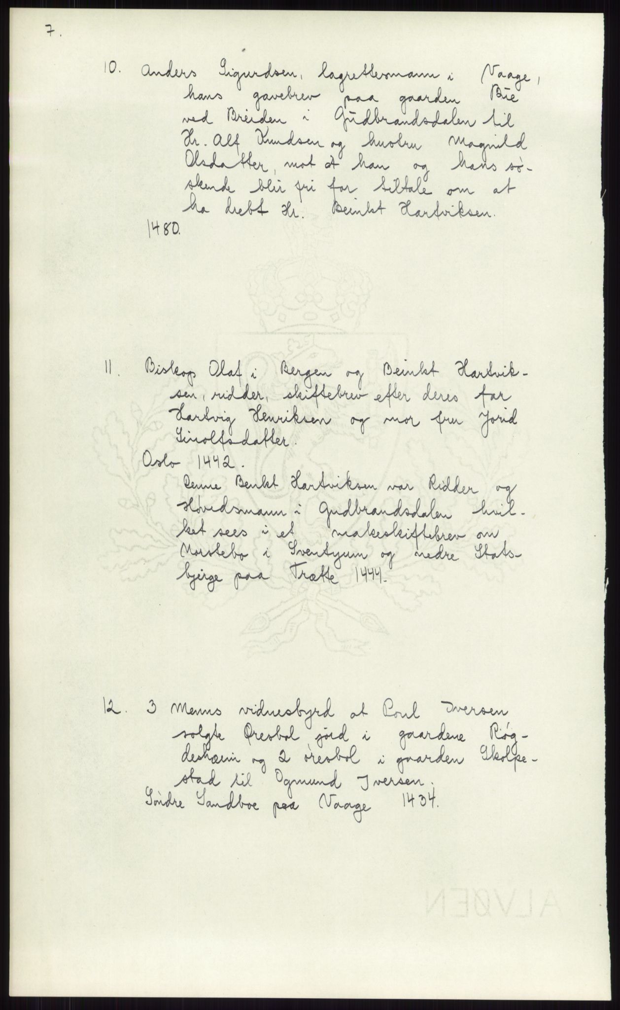 Samlinger til kildeutgivelse, Diplomavskriftsamlingen, AV/RA-EA-4053/H/Ha, p. 2594