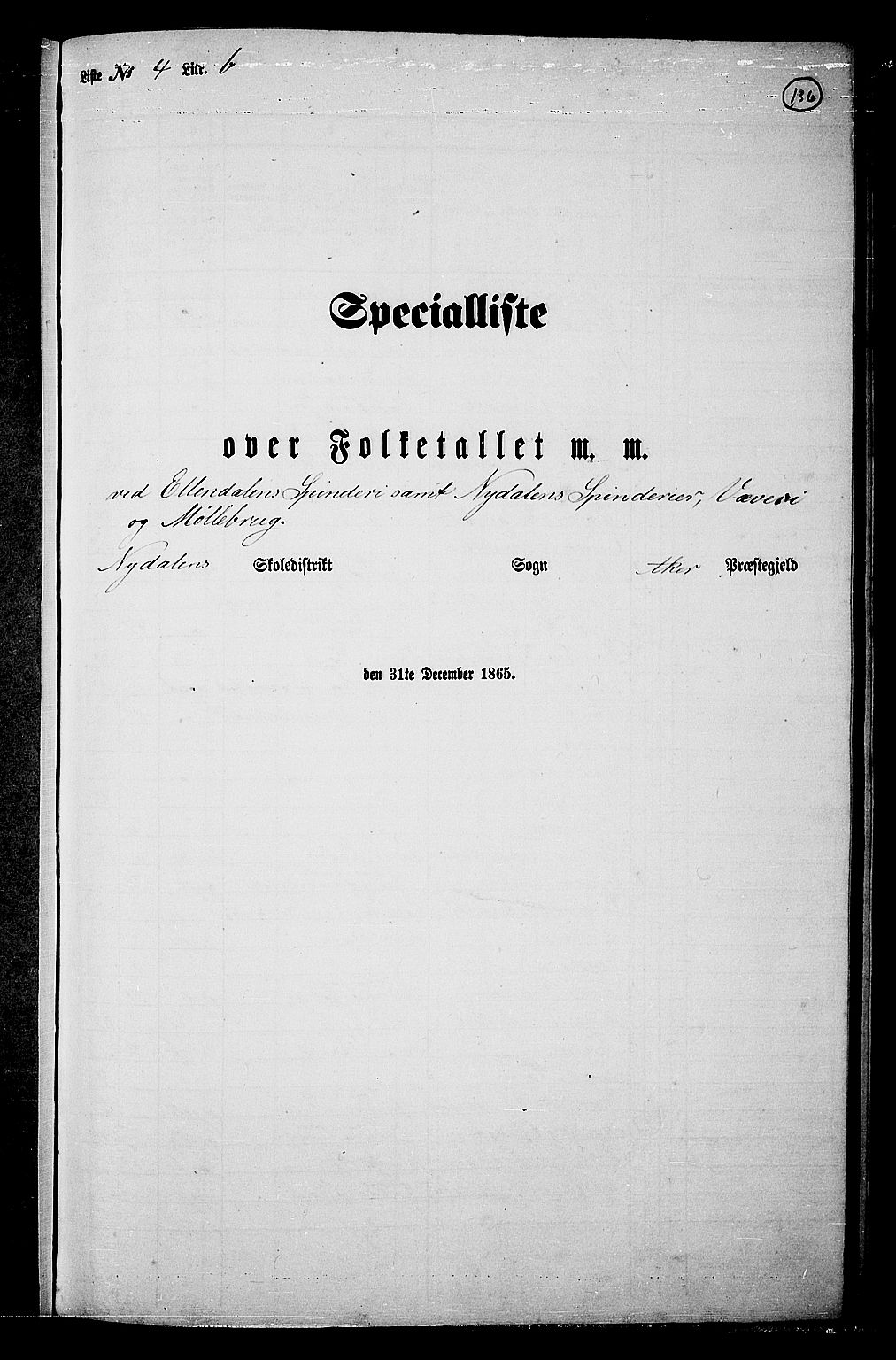 RA, 1865 census for Vestre Aker, 1865, p. 119