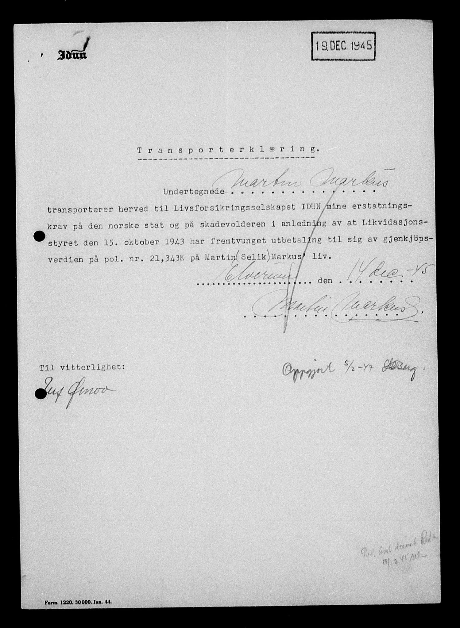 Justisdepartementet, Tilbakeføringskontoret for inndratte formuer, AV/RA-S-1564/H/Hc/Hcc/L0962: --, 1945-1947, p. 8