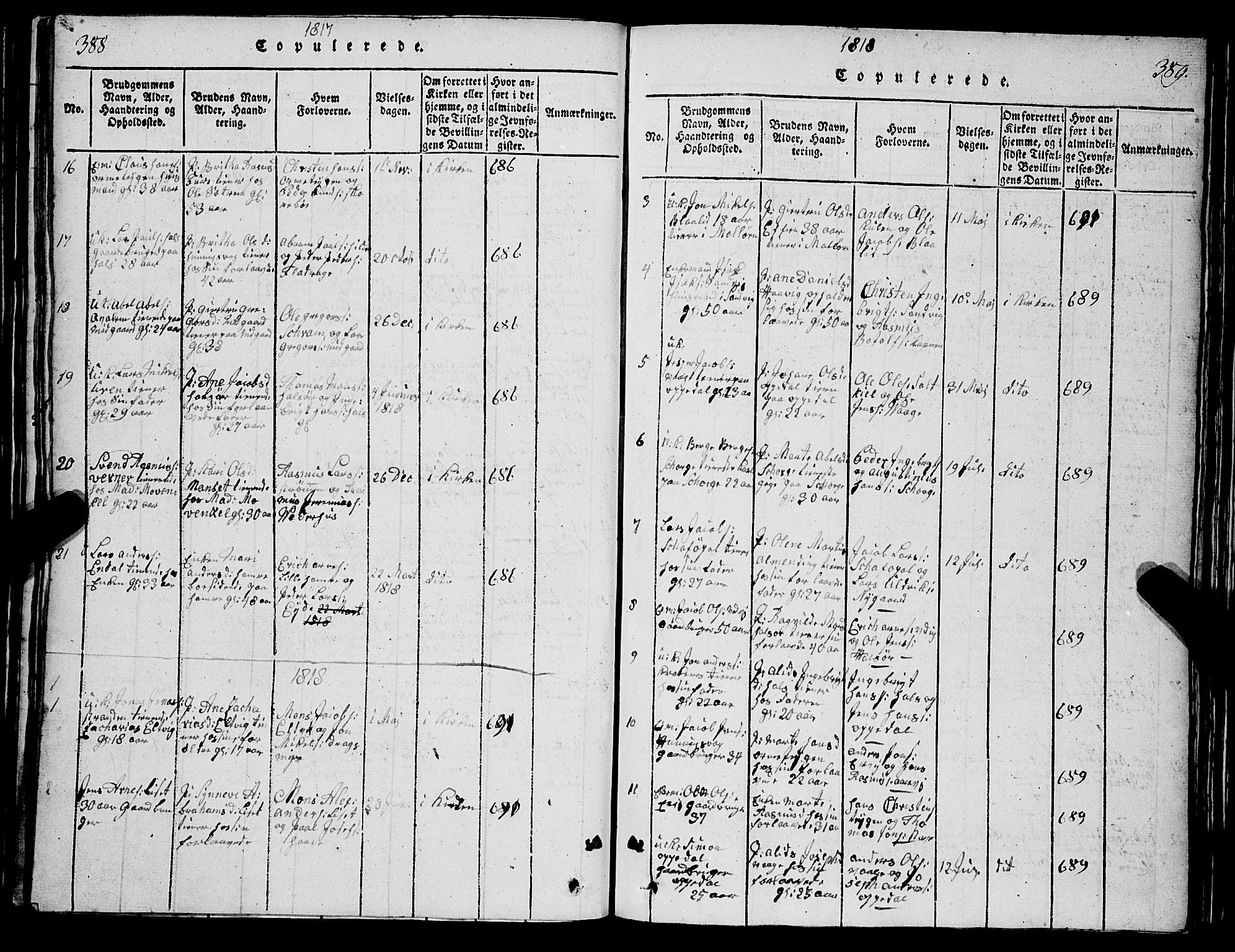 Selje sokneprestembete, SAB/A-99938/H/Ha/Hab/Haba: Parish register (copy) no. A 1, 1816-1828, p. 388-389