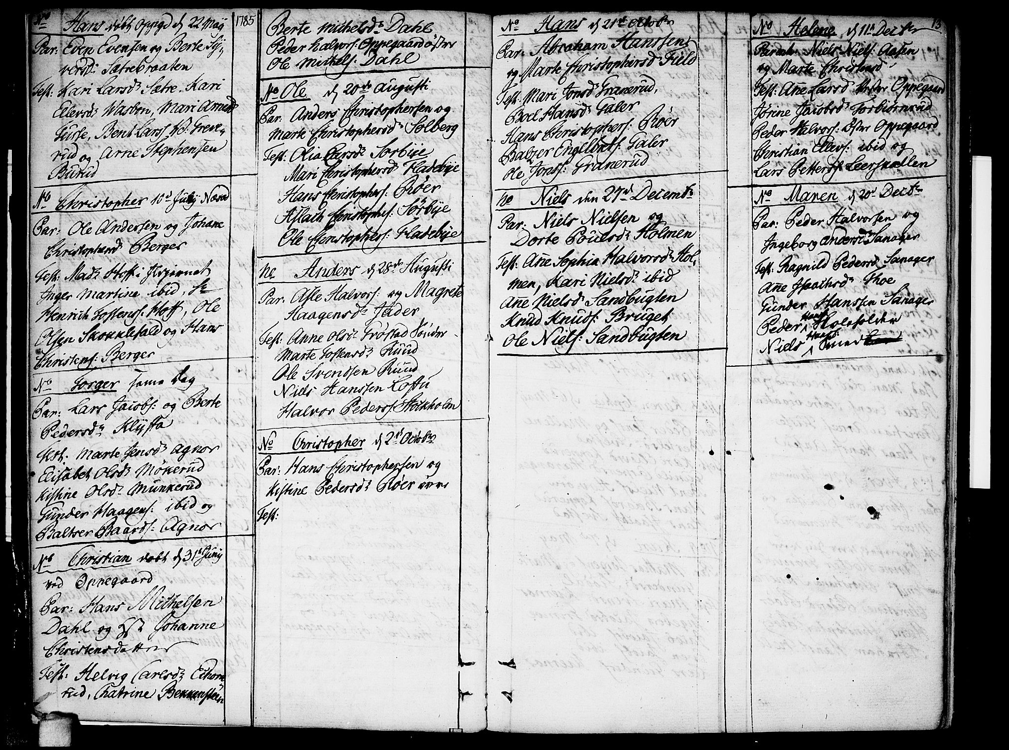 Nesodden prestekontor Kirkebøker, SAO/A-10013/F/Fa/L0004: Parish register (official) no. I 4, 1780-1792, p. 13