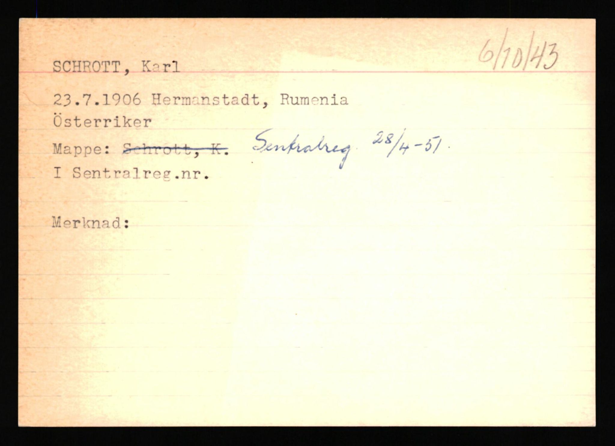 Forsvaret, Forsvarets overkommando II, AV/RA-RAFA-3915/D/Db/L0041: CI Questionaires.  Diverse nasjonaliteter., 1945-1946, p. 172