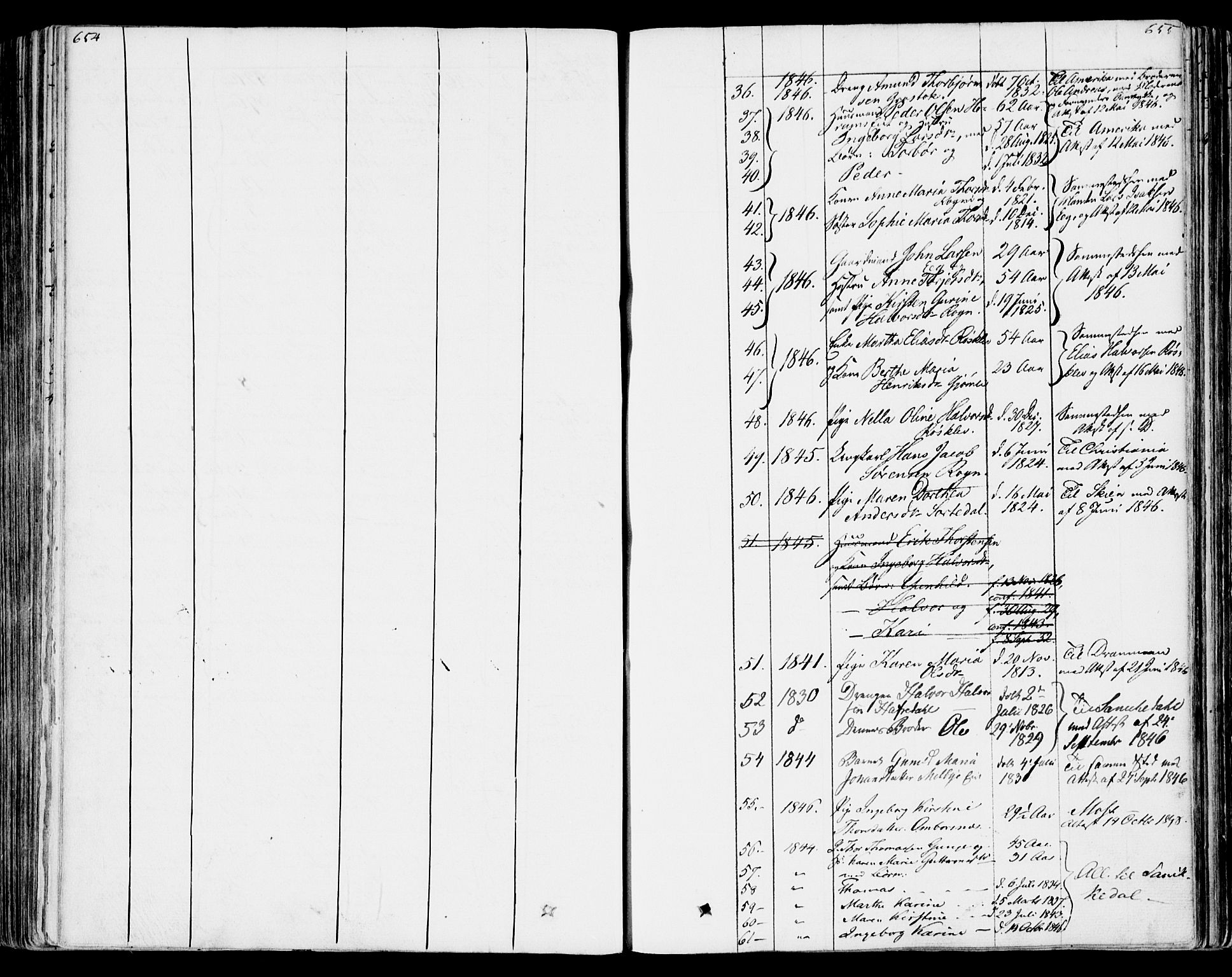 Bamble kirkebøker, SAKO/A-253/F/Fa/L0004: Parish register (official) no. I 4, 1834-1853, p. 654-655