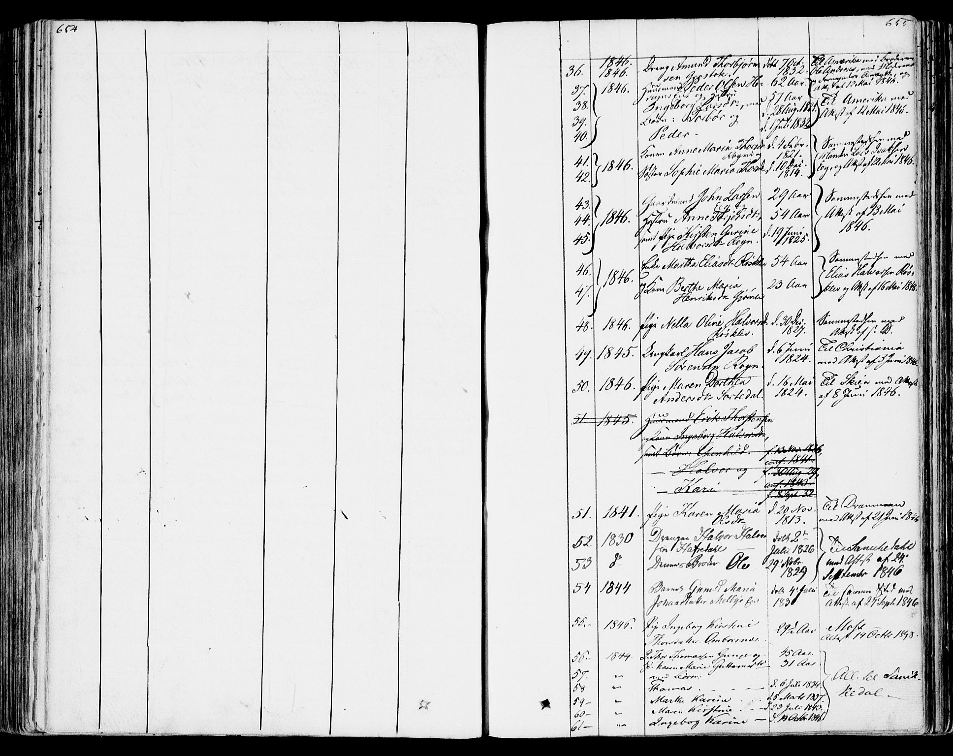 Bamble kirkebøker, AV/SAKO-A-253/F/Fa/L0004: Parish register (official) no. I 4, 1834-1853, p. 654-655