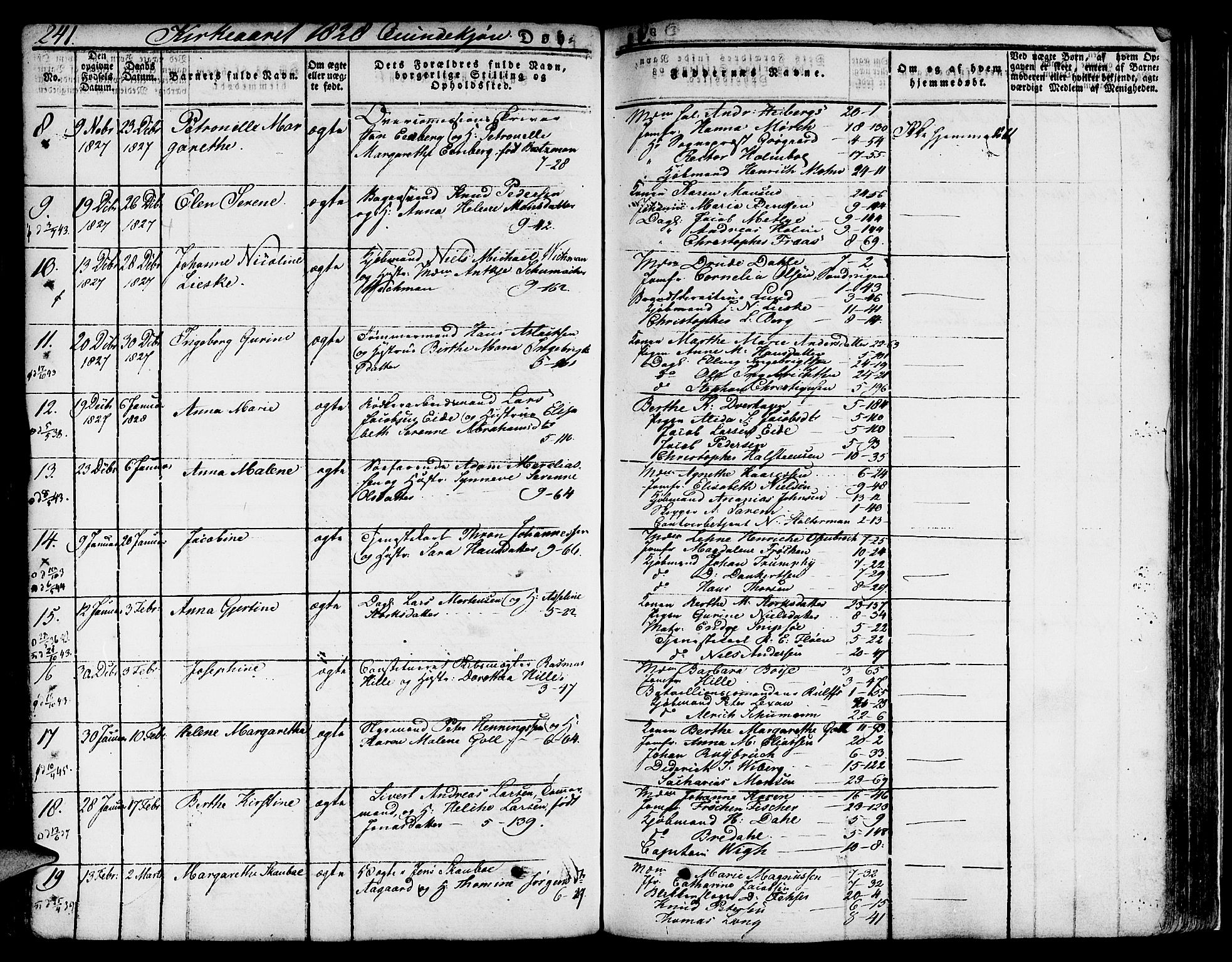 Nykirken Sokneprestembete, SAB/A-77101/H/Hab: Parish register (copy) no. A 5I, 1821-1841, p. 241