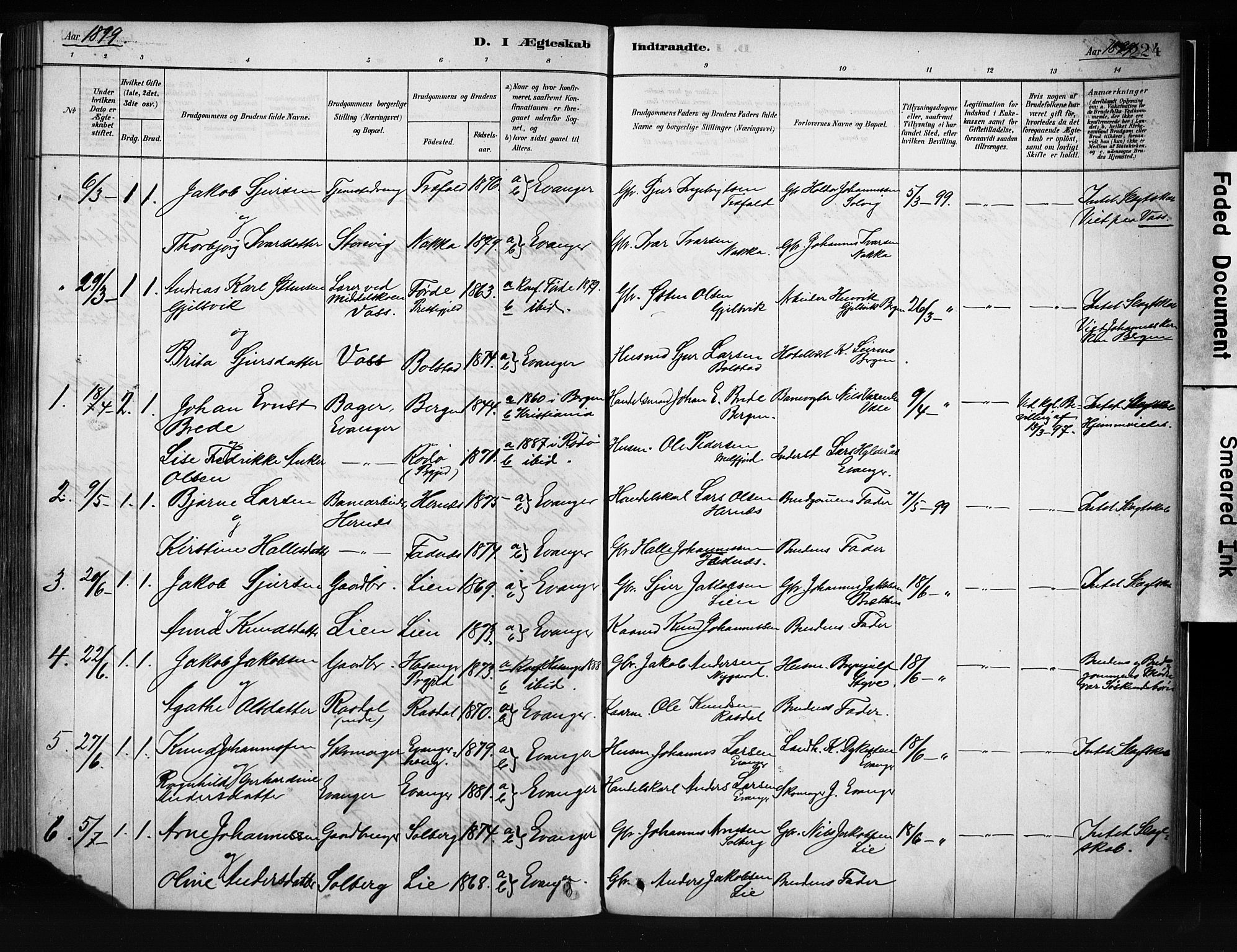 Evanger sokneprestembete, AV/SAB-A-99924: Parish register (official) no. A 1, 1877-1899, p. 224