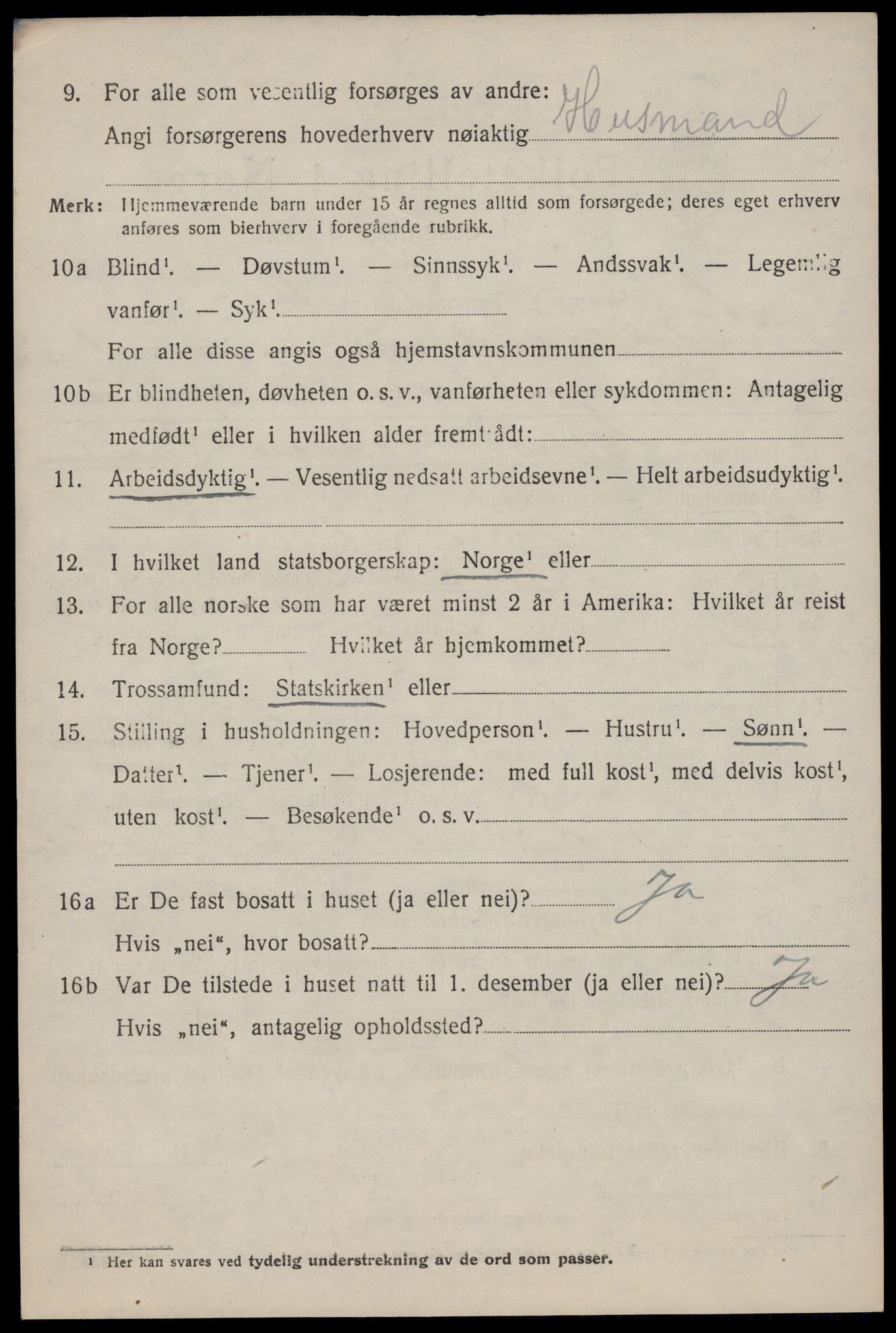 SAKO, 1920 census for Kviteseid, 1920, p. 2064