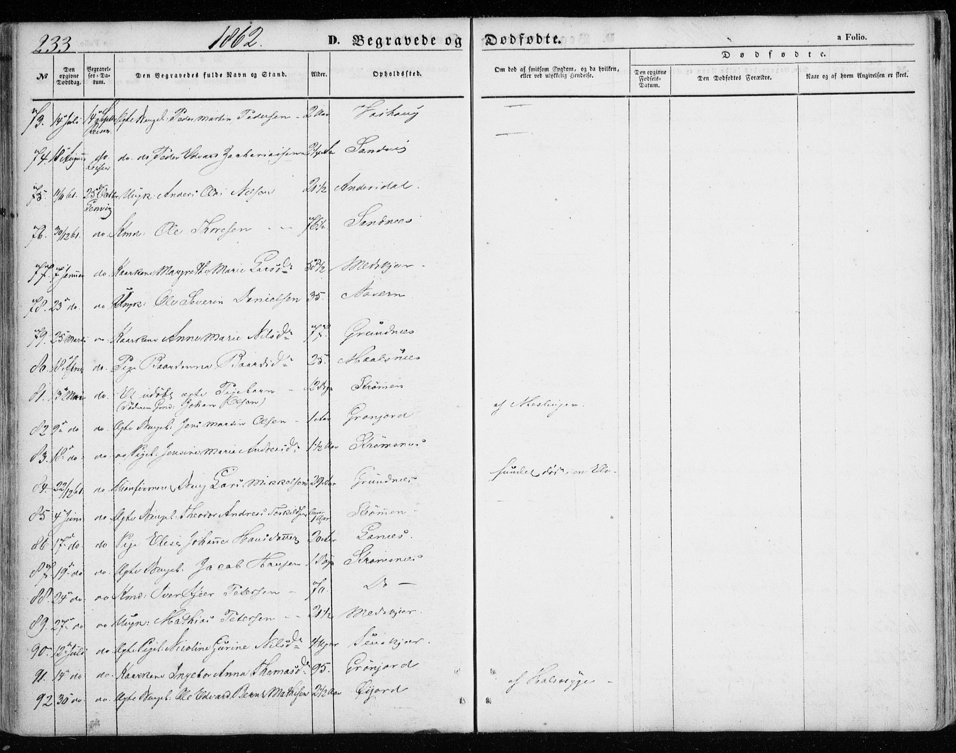 Lenvik sokneprestembete, SATØ/S-1310/H/Ha/Haa/L0007kirke: Parish register (official) no. 7, 1855-1865, p. 233