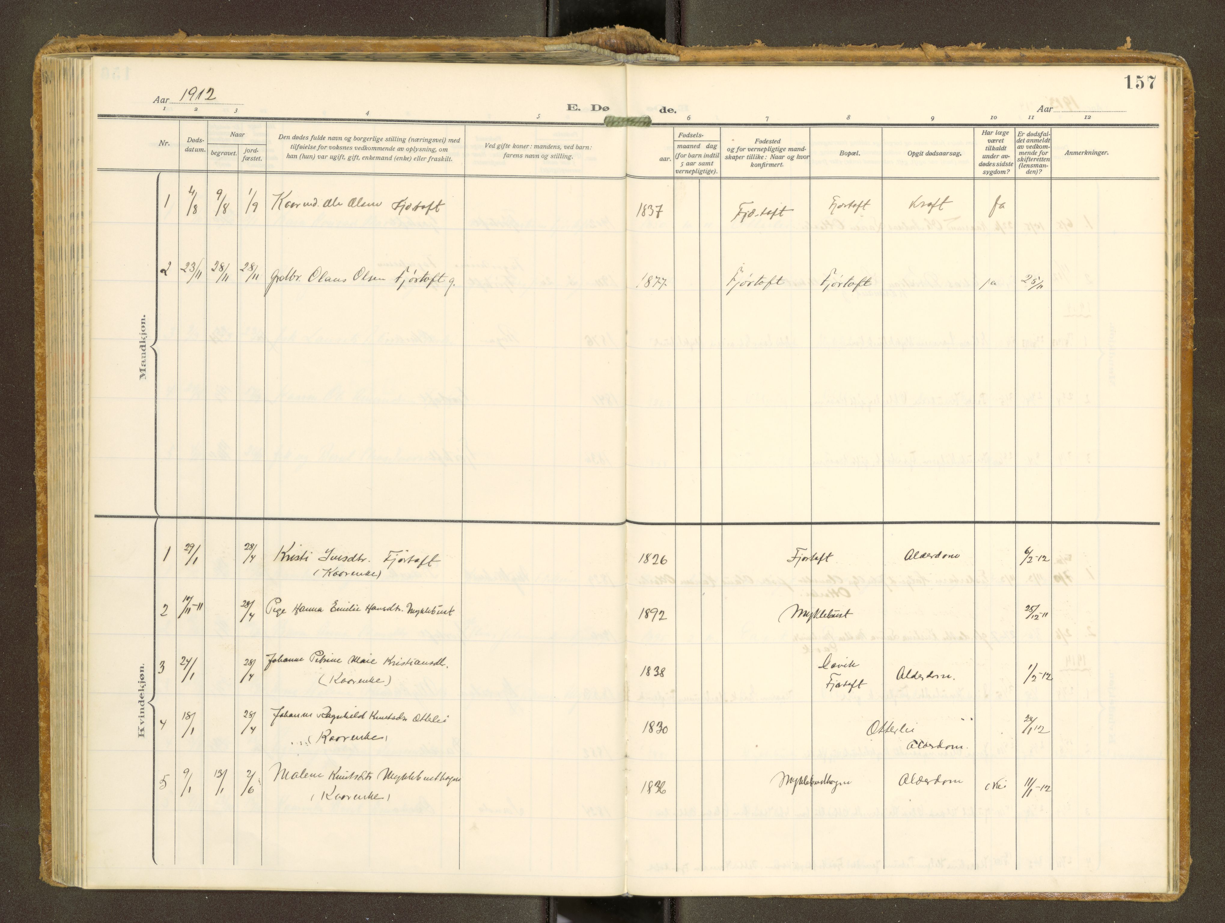 Ministerialprotokoller, klokkerbøker og fødselsregistre - Møre og Romsdal, AV/SAT-A-1454/538/L0528: Parish register (official) no. 538A--, 1911-1935, p. 157