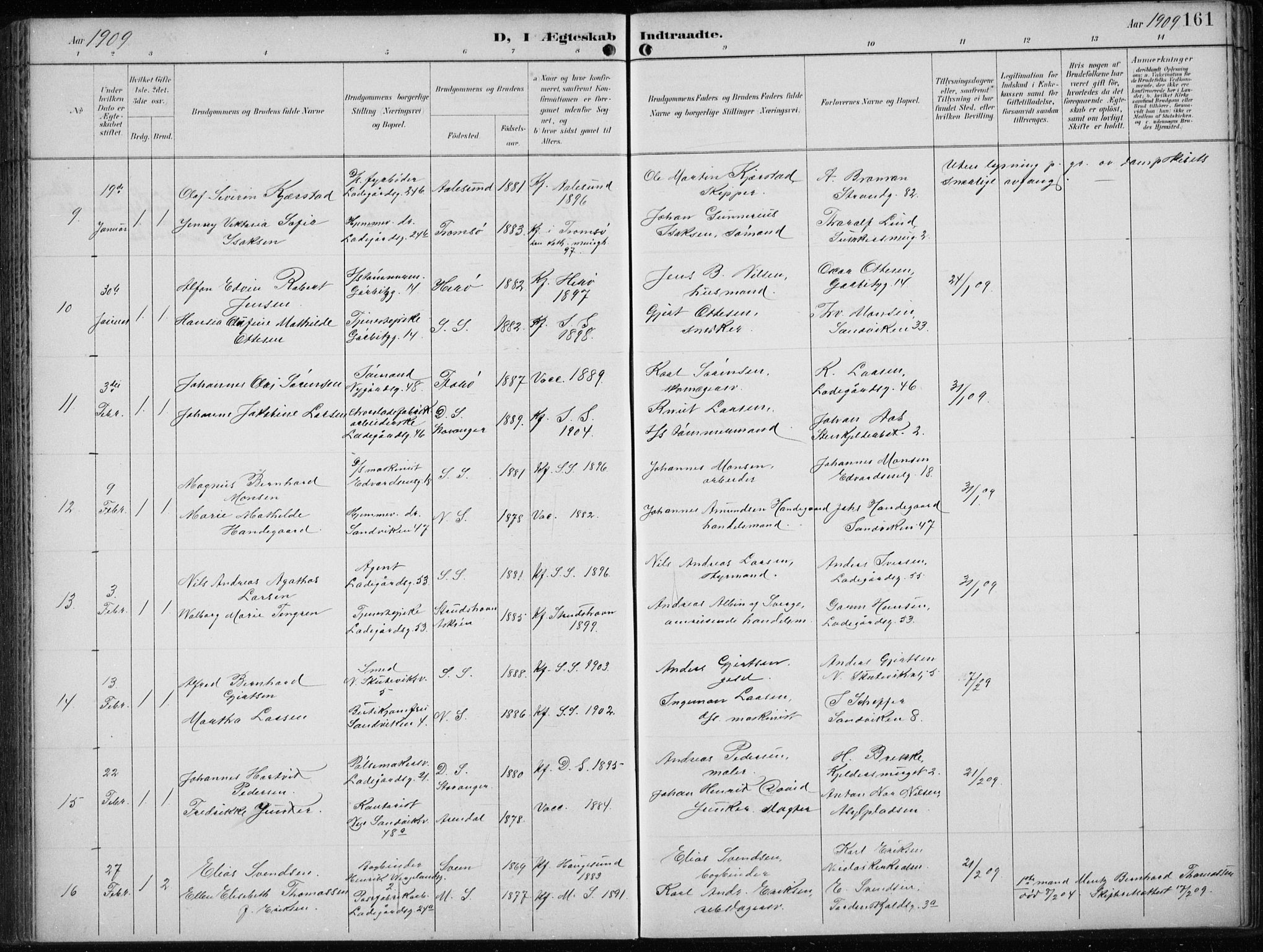 Sandviken Sokneprestembete, AV/SAB-A-77601/H/Ha/L0014: Parish register (official) no. D 1, 1896-1911, p. 161