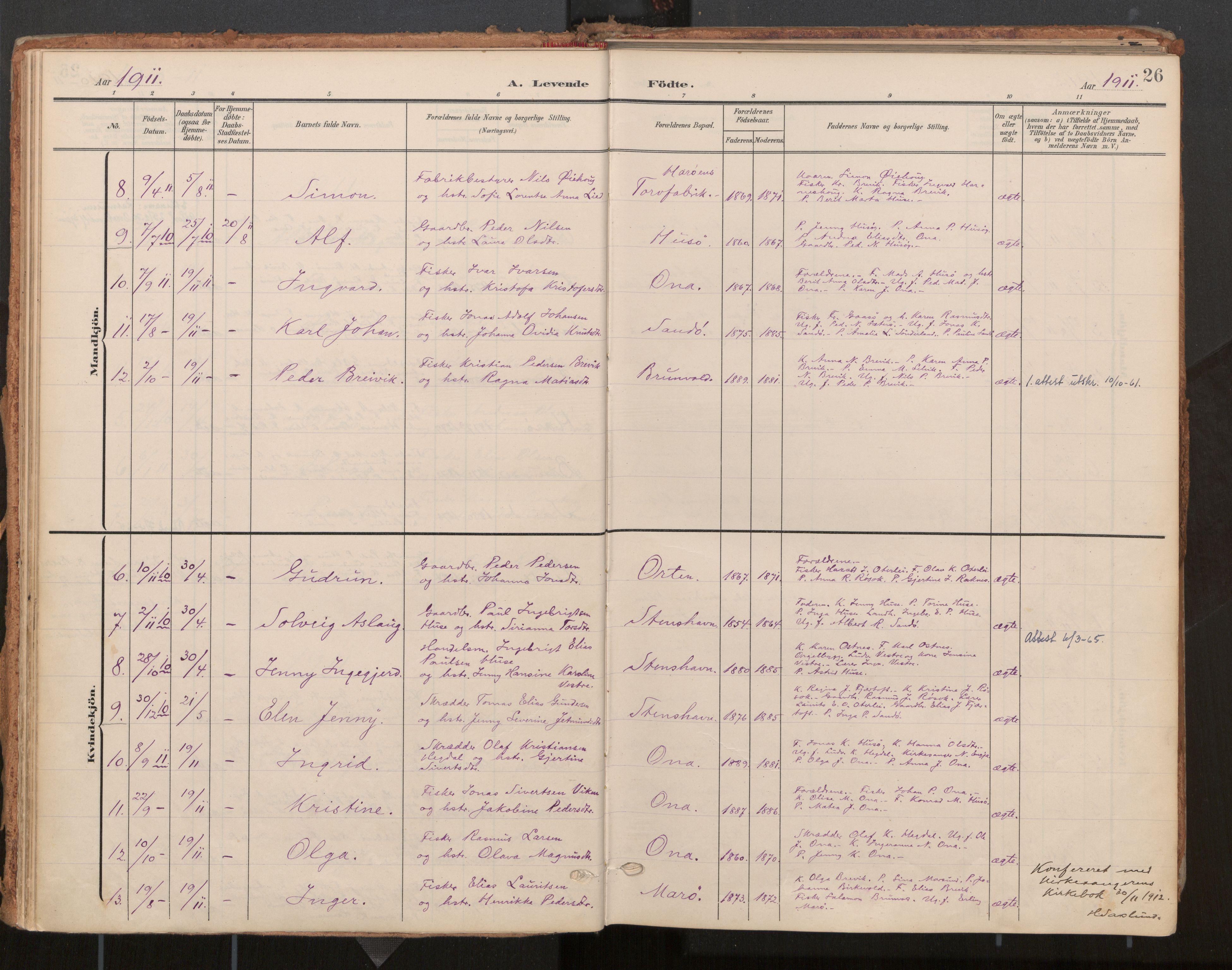 Ministerialprotokoller, klokkerbøker og fødselsregistre - Møre og Romsdal, AV/SAT-A-1454/561/L0730: Parish register (official) no. 561A04, 1901-1929, p. 26