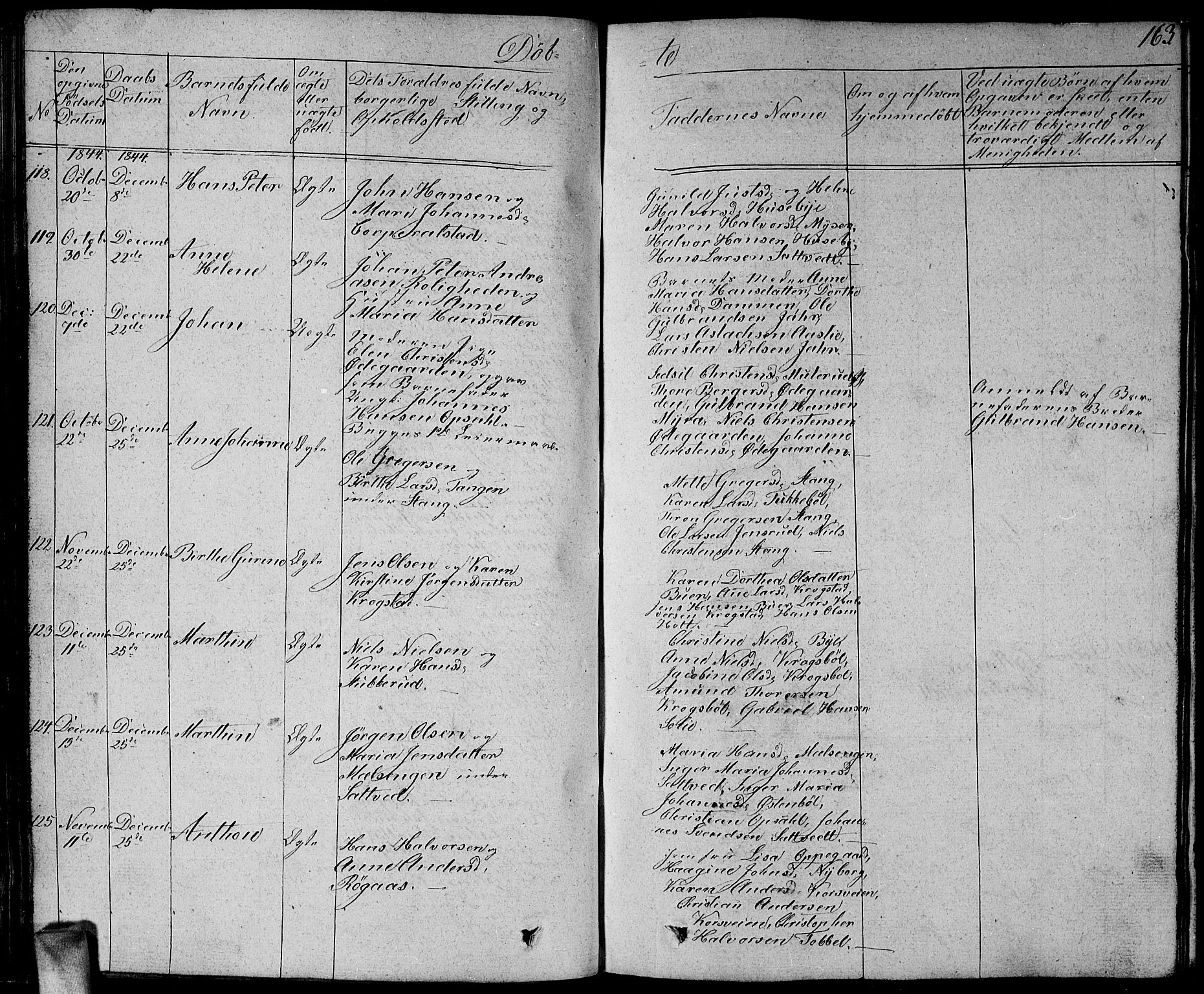 Enebakk prestekontor Kirkebøker, AV/SAO-A-10171c/G/Ga/L0003: Parish register (copy) no. I 3, 1833-1849, p. 163