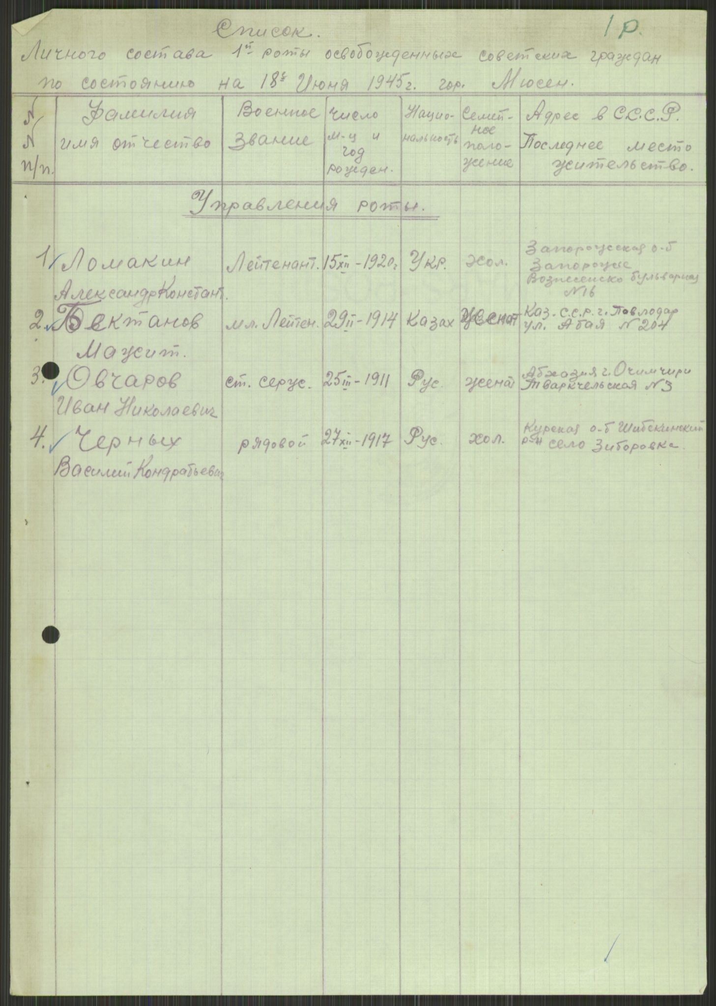 Flyktnings- og fangedirektoratet, Repatrieringskontoret, AV/RA-S-1681/D/Db/L0015: Displaced Persons (DPs) og sivile tyskere, 1945-1948, p. 739