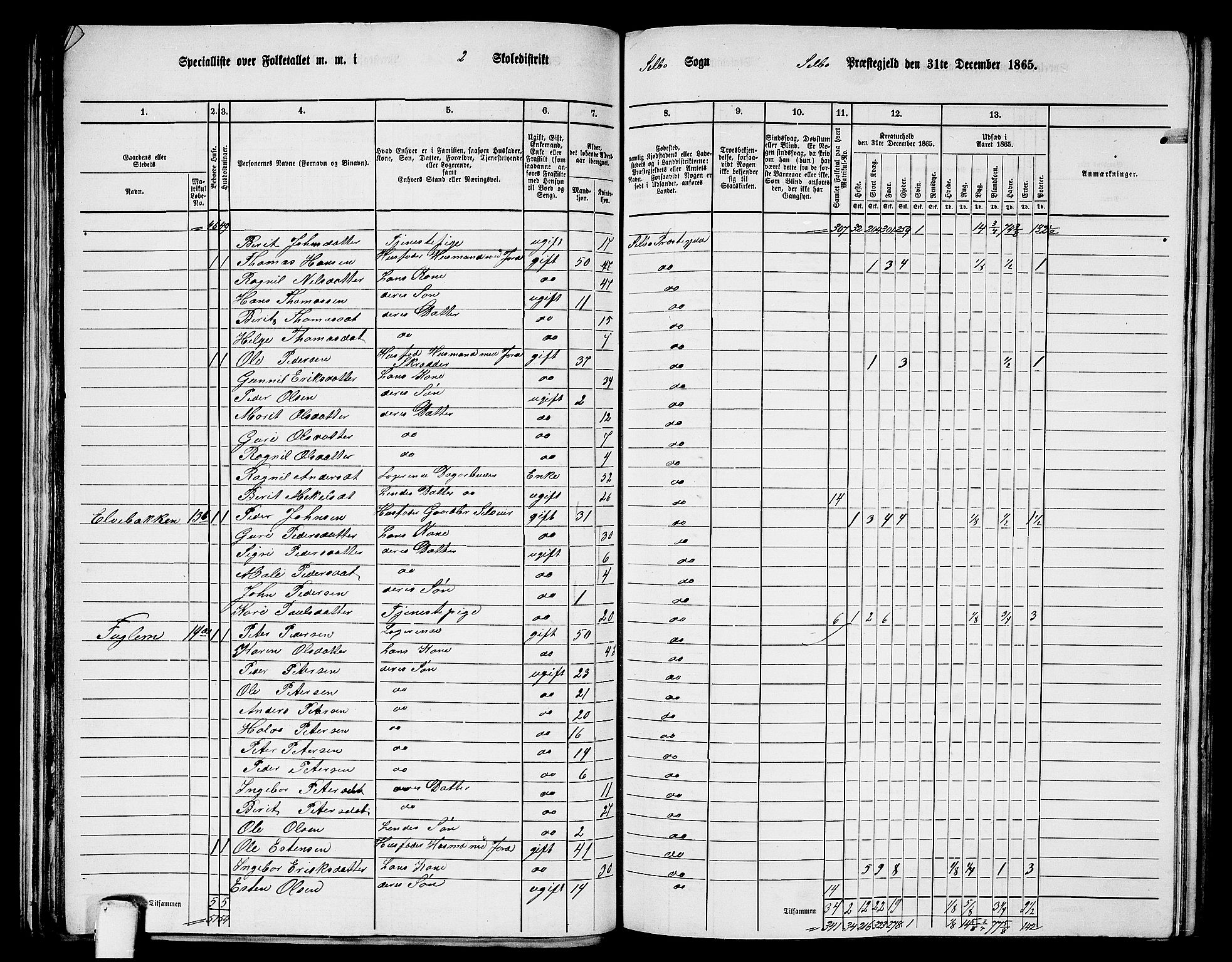 RA, 1865 census for Selbu, 1865, p. 27